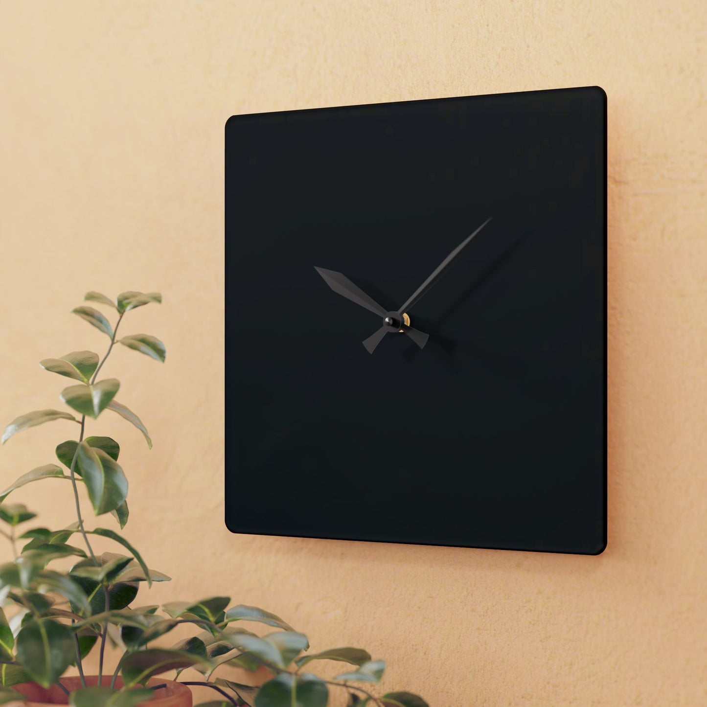 Minimalist Black Modern Acrylic Wall Clock, Stylish Home Decor Clock, Unique Gift for Office, Contemporary Wall Art, Timeless Design