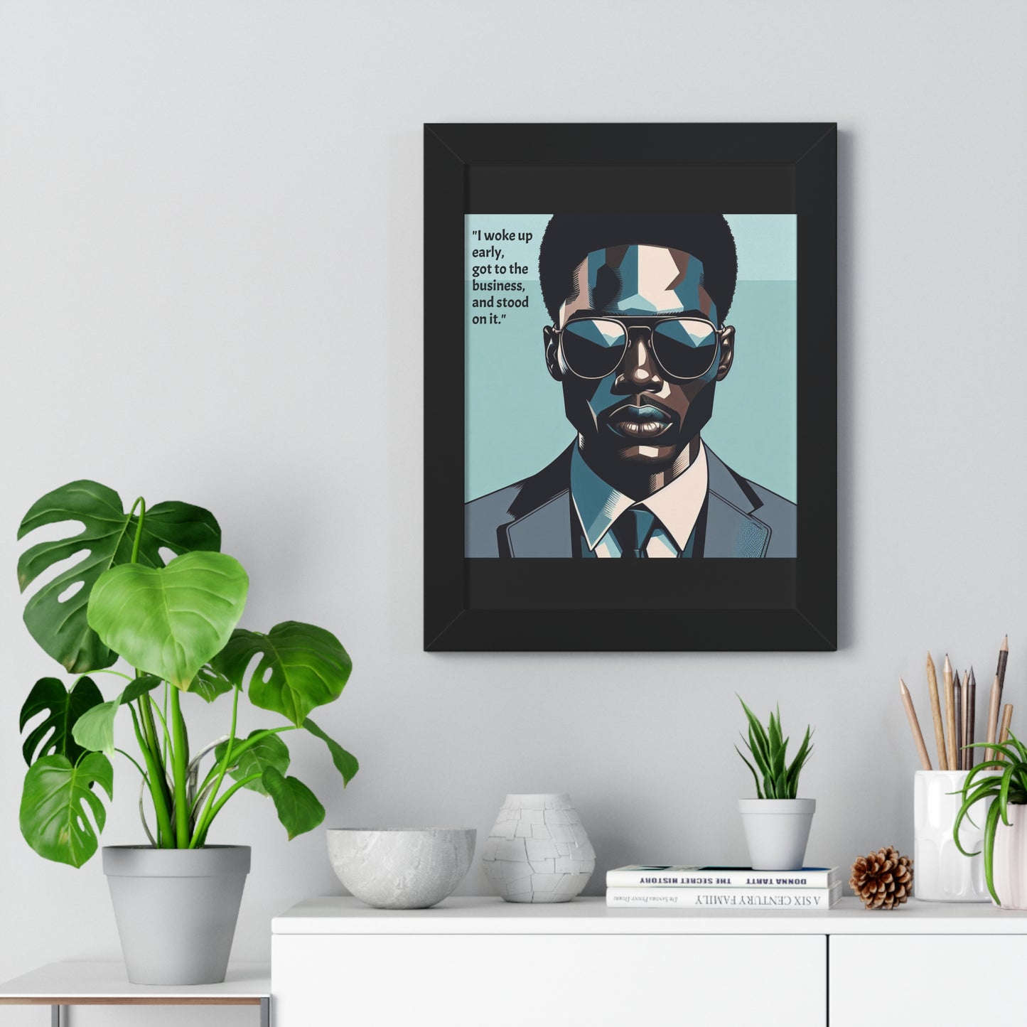 Stylish Framed Vertical Poster - Modern Art for Home Decor - "I woke up early"