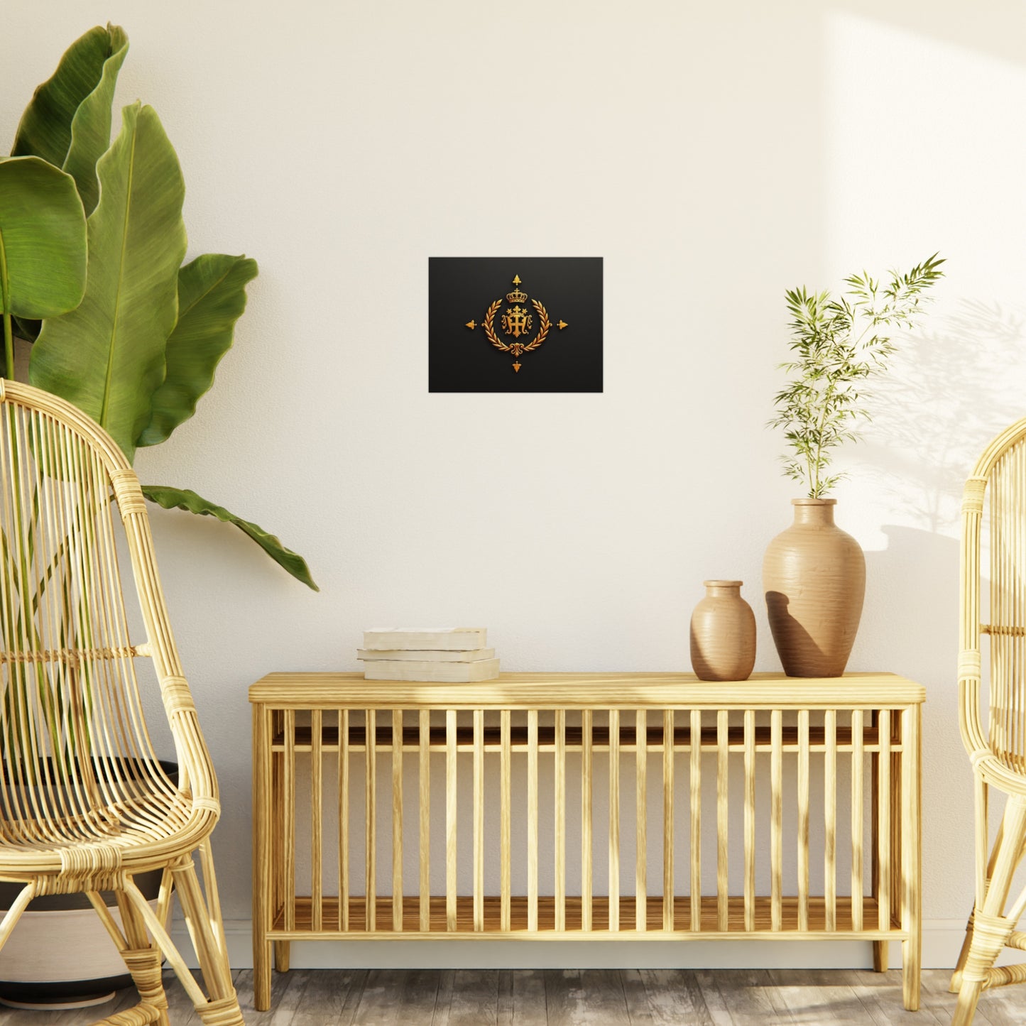Elegant Foam Board Wall Art, Luxury Home Decor, Royal Crest Display, Office Decoration, Unique Gift Idea, Modern Wall Decor - Gold Crest