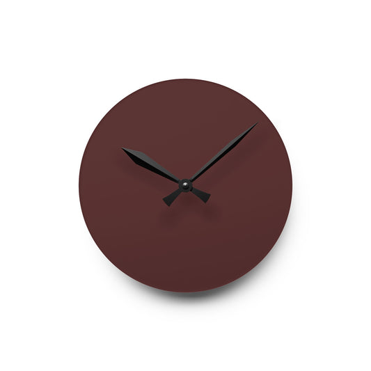 Elegant Brown Merlot Acrylic Wall Clock for Modern Decor, Minimalist Timepiece, Unique Gift for Home, Office Wall Decoration, Smart Design