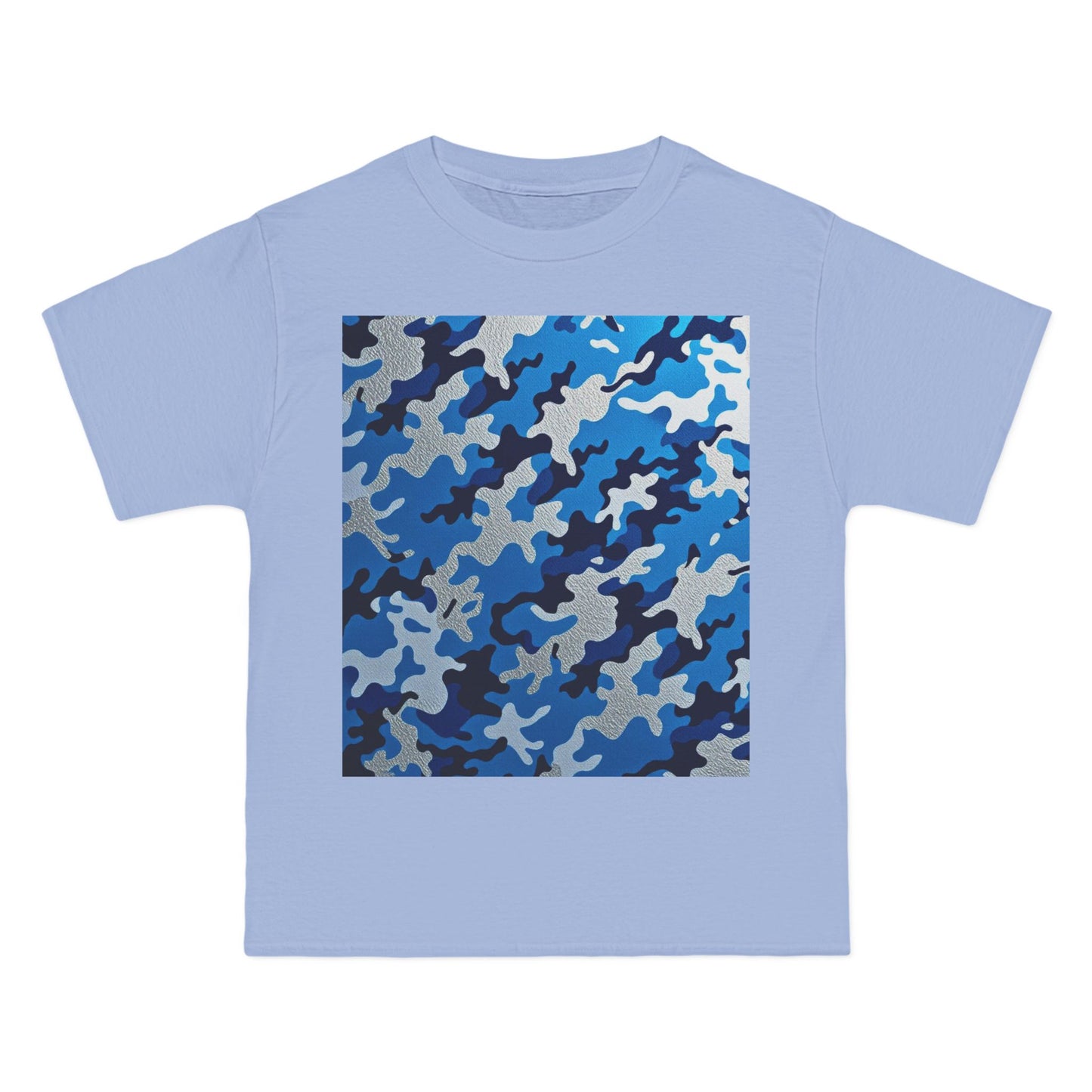 Stylish Camo Tee for Adventurers, Unisex Casual Wear, Summer Outing Shirt, Gift for Outdoorsy Friends, Trendy Graphic Tee - Blue Camo