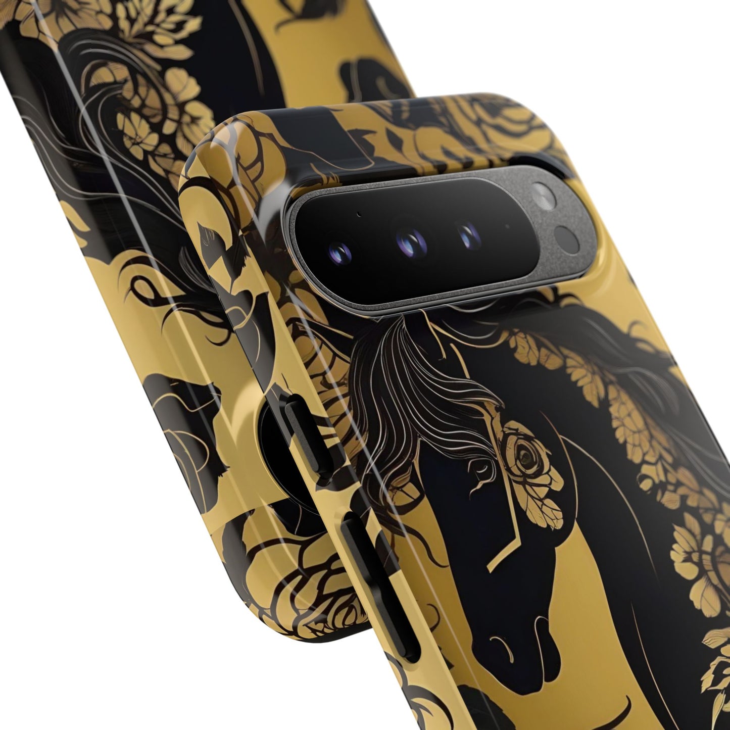 Phone Case - Elegant Horse & Roses Design