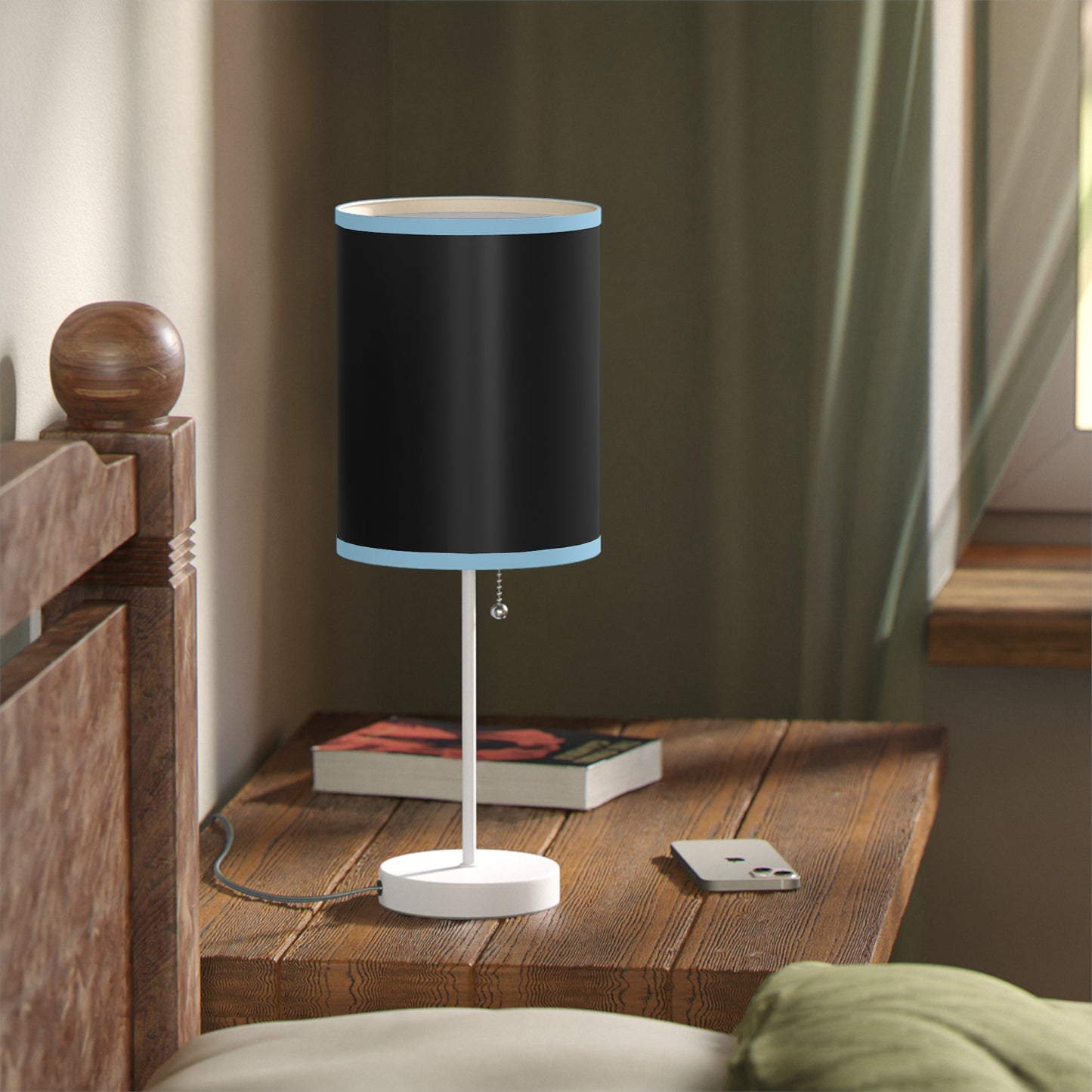 Modern Black Table Lamp, Minimalist Decor, Black Stand Lamp, Bedroom Night Light, USB Plug Lamp, Home Office Lighting