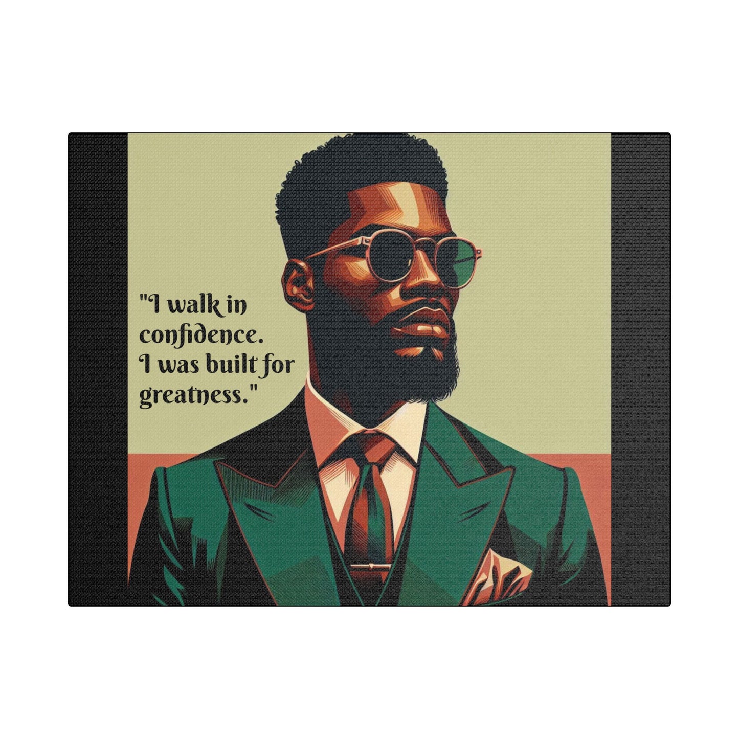 Afro Art Print Canvas, Wall Decor, Satin Stretched Canvas, African American Art, Office Decor, Home Decor - Built For Greatness