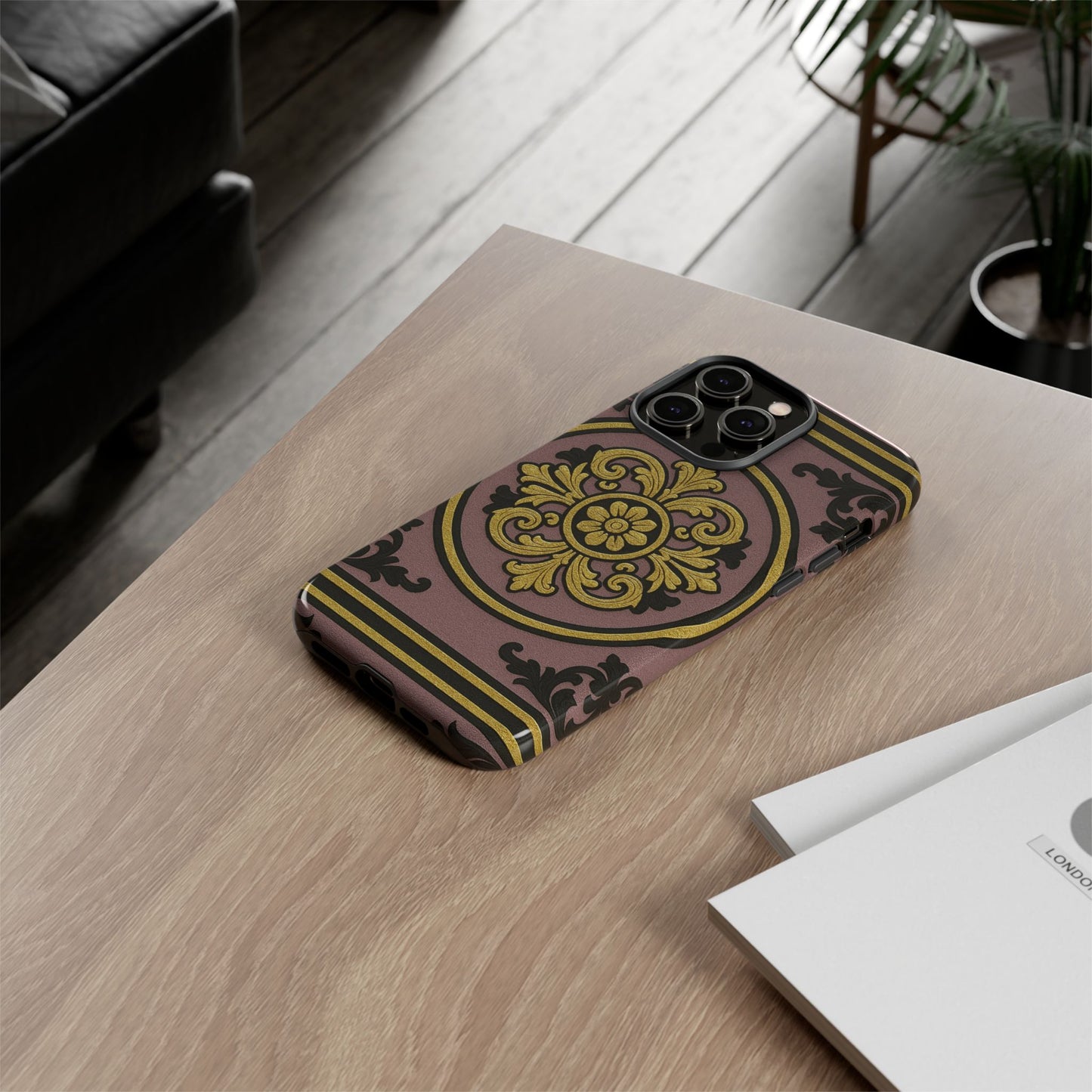 Gilded Mauve With Gold-Black Baroque Tough Cases