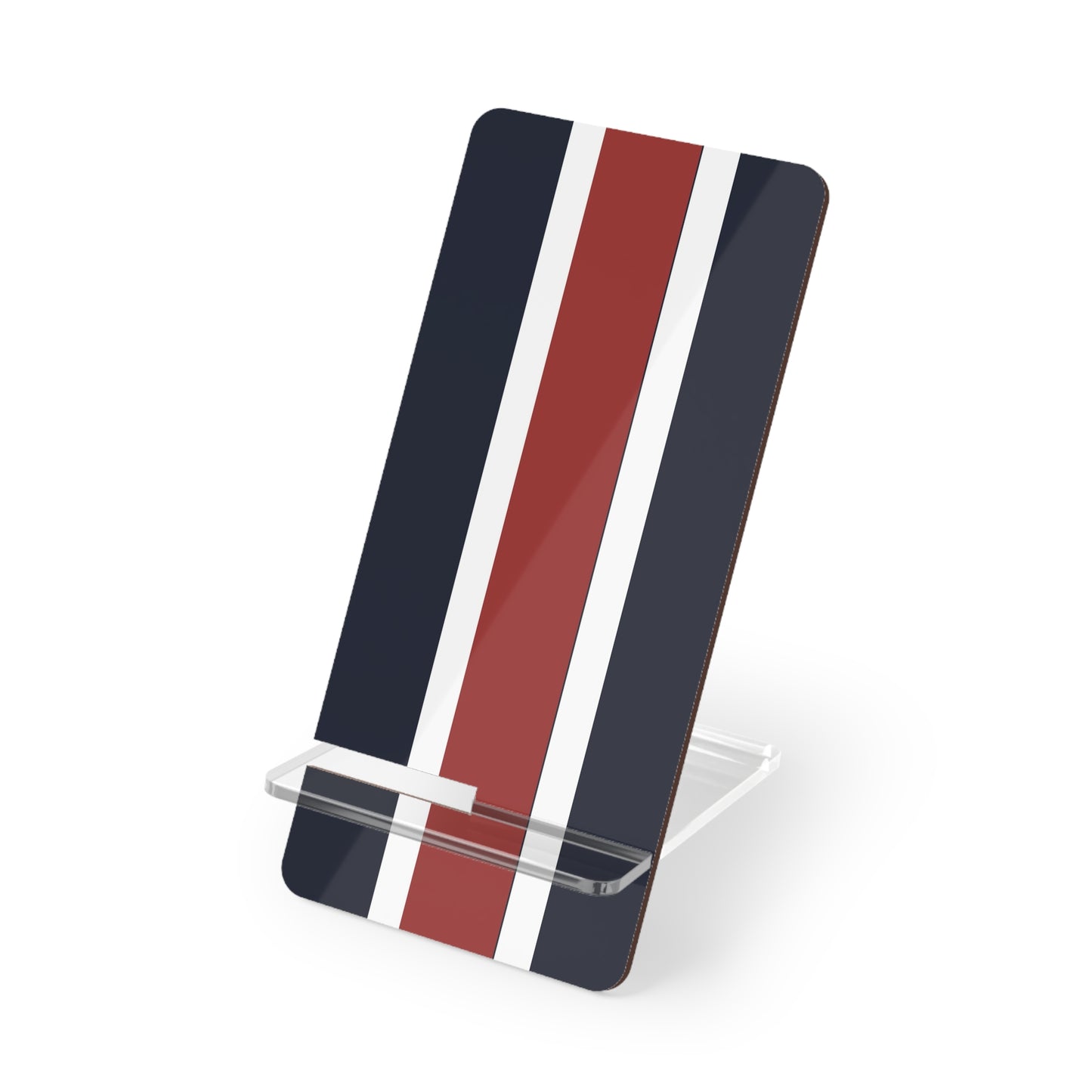 Lunar Midnight & Red-White Striped Stylish Smartphone Stand, Modern Desk Accessory, Phone Holder for Work & Home, Tech Gift for Students