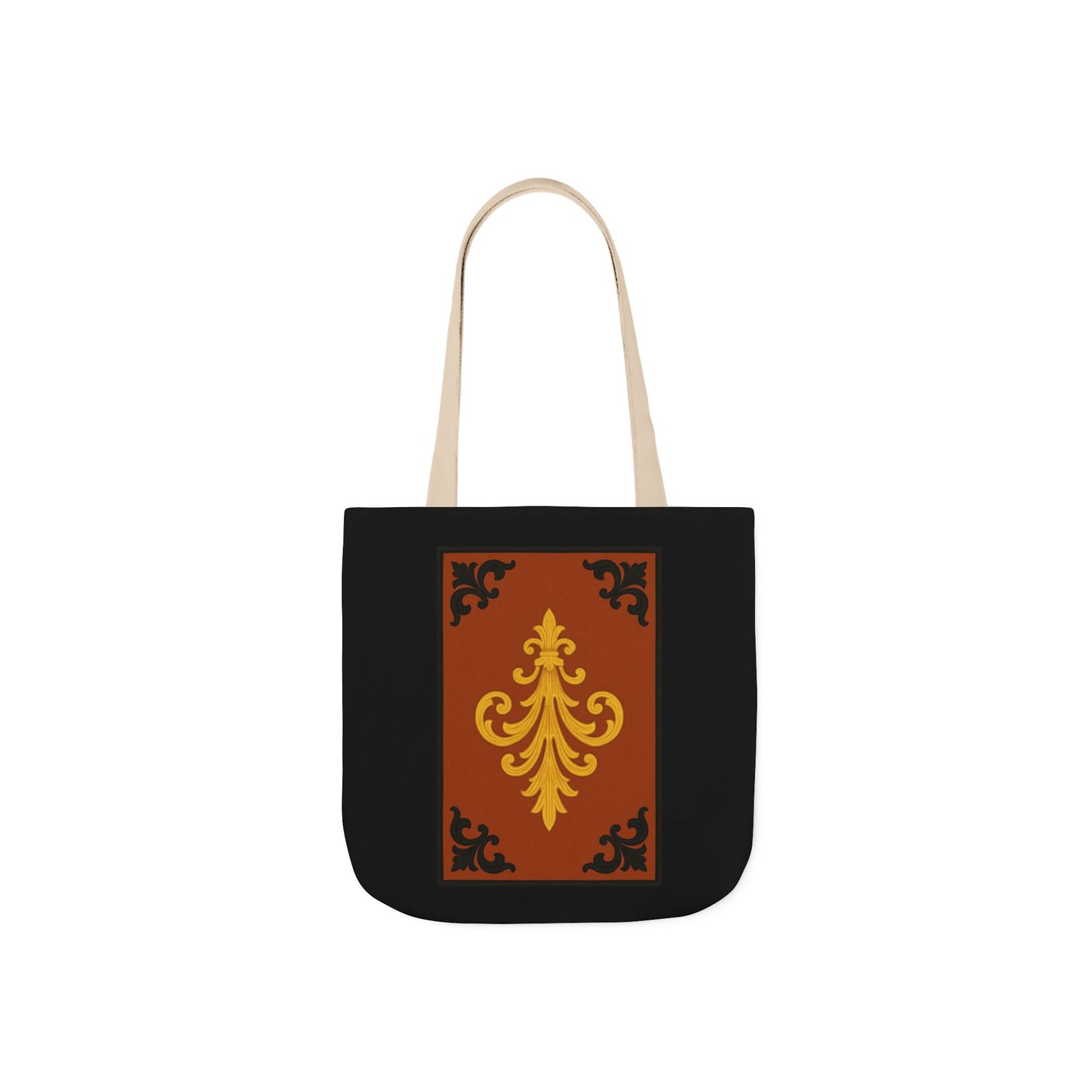 Dusk Terracotta Baroque Canvas Tote — Vintage Baroque Pattern