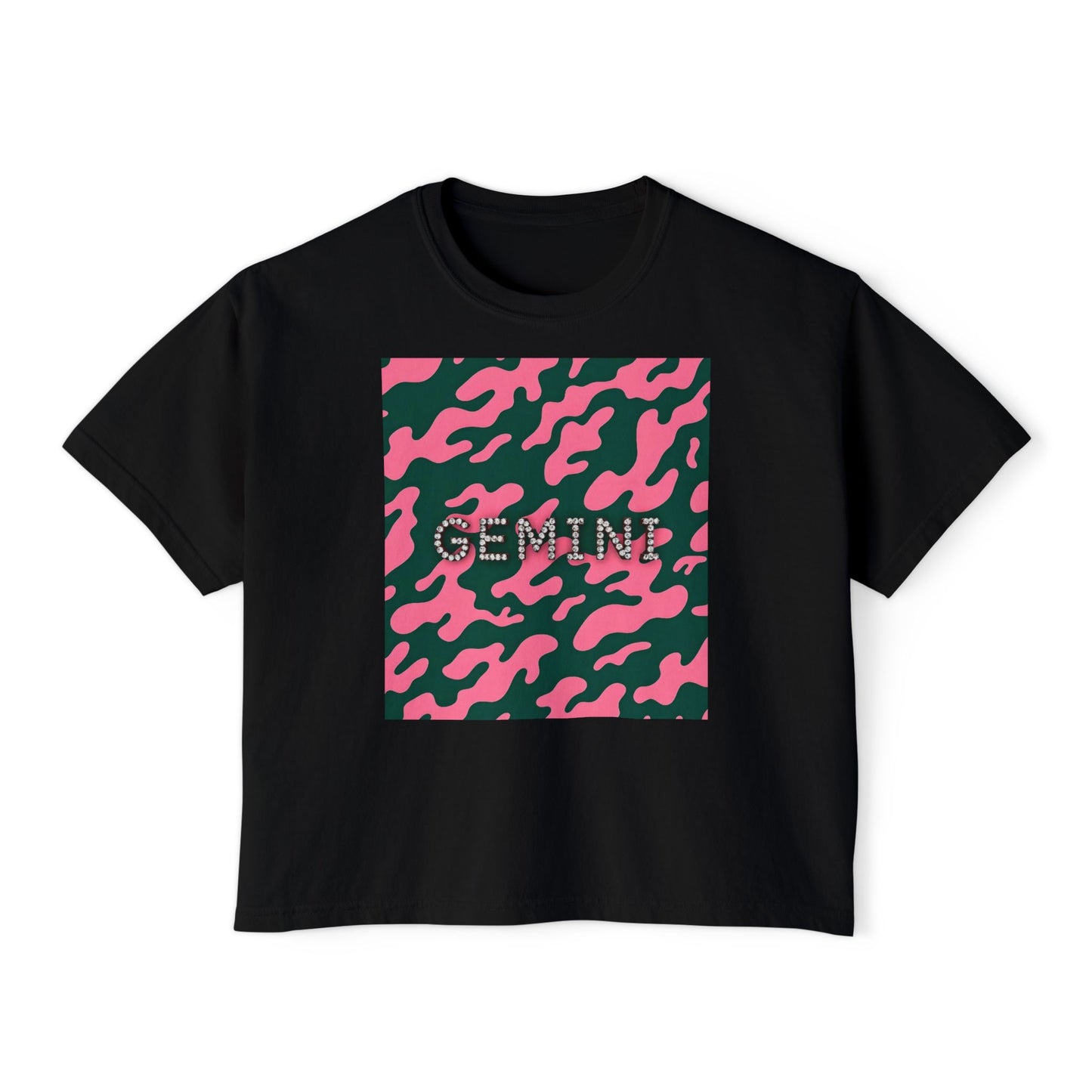 Gemini Camo Women's Boxy Tee - Trendy Astrology Shirt