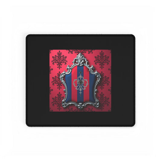 Elegant Desk Mats for Home Office, Stylish Desk Accessories, Gift for Her, Desk Decor, Functional Office Mat - Blue & Red Striped Silver Crest