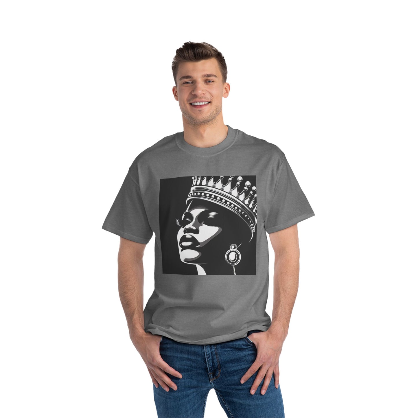 Crowned Beauty T-Shirt, Unisex, Short-Sleeve Tee, Graphic Art Shirt, Queen Vibes Apparel, Unique Gift for Women, Fashion Statement Top