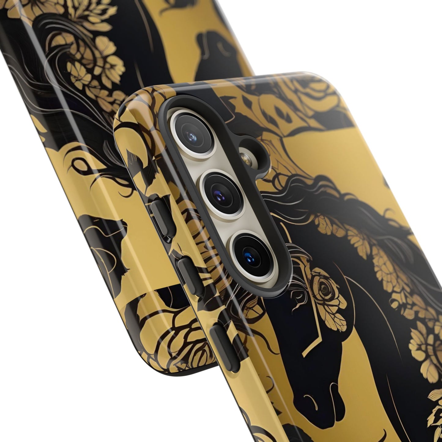 Phone Case - Elegant Horse & Roses Design