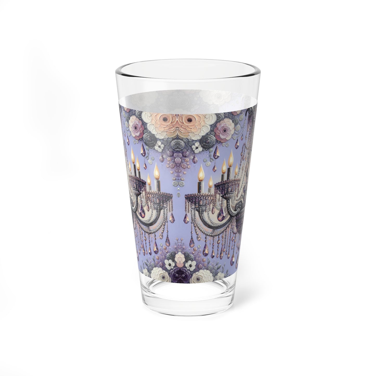 Charming Floral Chandelier Glass, Elegant Drinking Vessel, Perfect for Special Occasions, Floral Home Decor, Gift for Hostess - Lilac Jeweled Chandelier