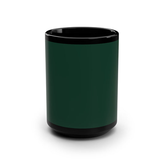 Midnight Green Black Mug - 15oz, Stylish Coffee Cup, Customizable Drinkware, Unique Gift for Any Occasion, Perfect for Home or Office