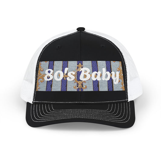 Retro 80's Baby Snapback Trucker Cap, Vintage Hat, Embroidered Cap, Cool Accessories for 80's Lovers, Perfect Gift for Nostalgia Fans