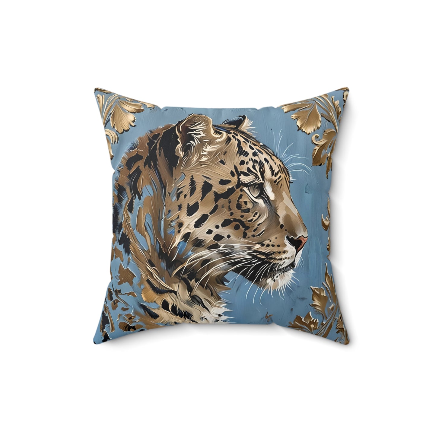 Elegant Leopard Faux Suede Pillow for Stylish Home Decor - Powder Blue