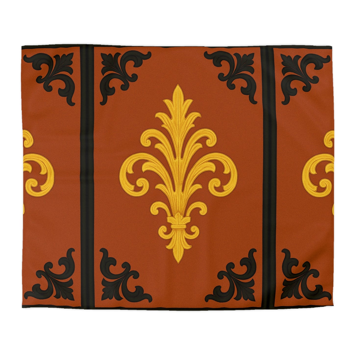 Dusk Terracotta Baroque Duvet Cover — Dusk Terracotta & Gold Tile Pattern
