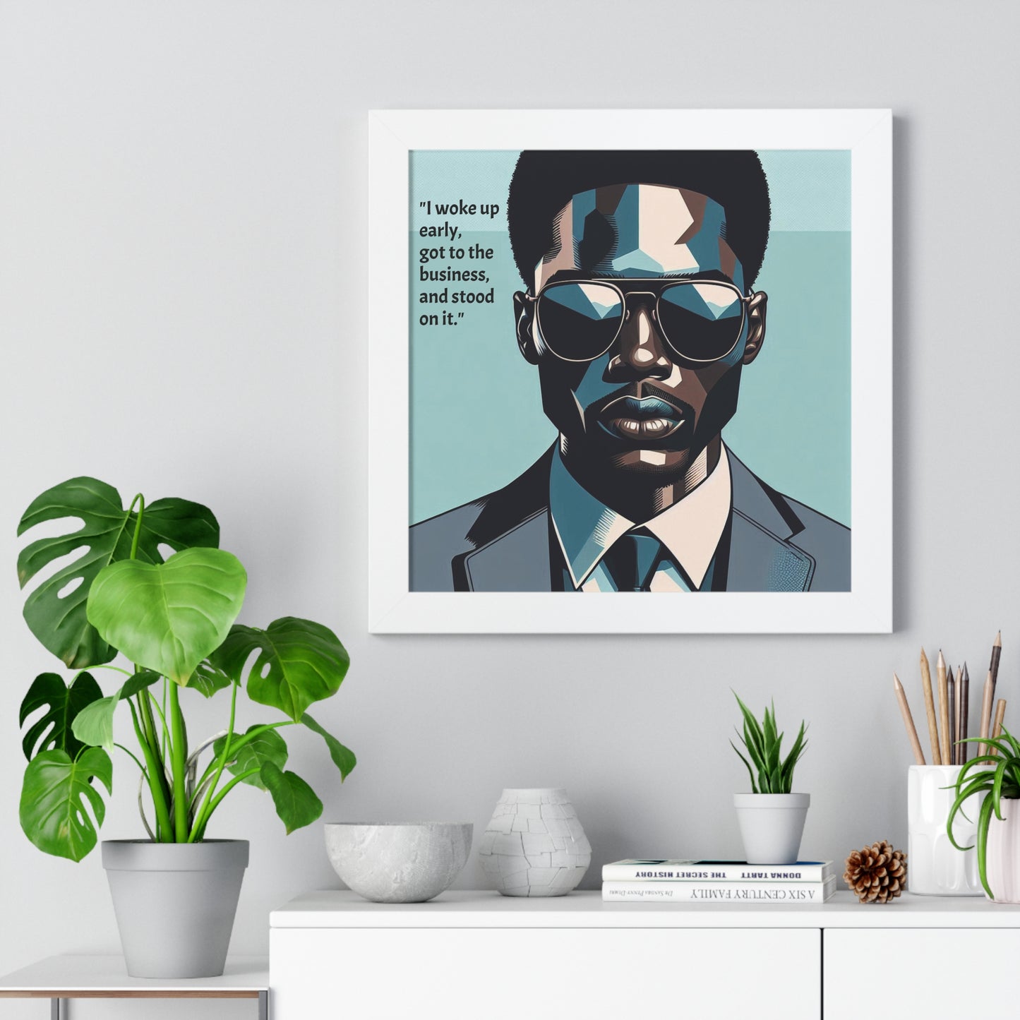 Stylish Framed Vertical Poster - Modern Art for Home Decor - "I woke up early"