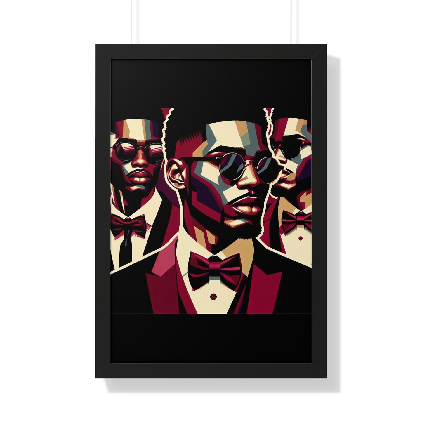Stylish Framed Vertical Poster - Modern Art for Home Decor - Man In Burgundy Suit