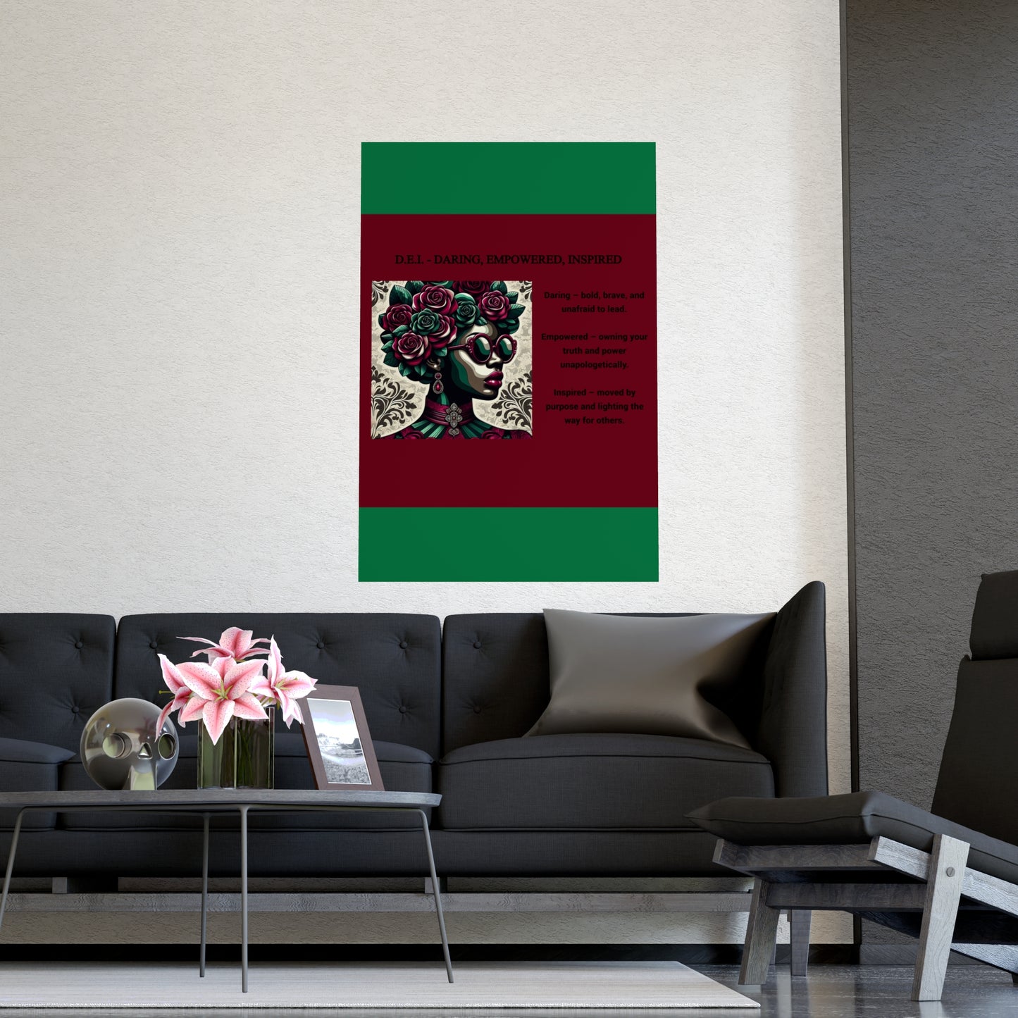 Empowered Woman Matte Poster - Inspirational Art for Home Decor - Daring, Empowered, Inspired