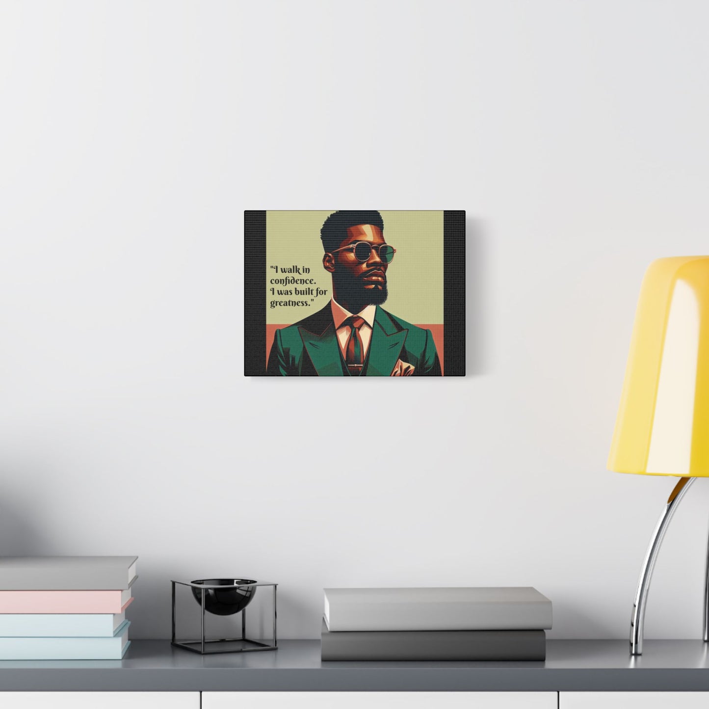 Afro Art Print Canvas, Wall Decor, Satin Stretched Canvas, African American Art, Office Decor, Home Decor - Built For Greatness