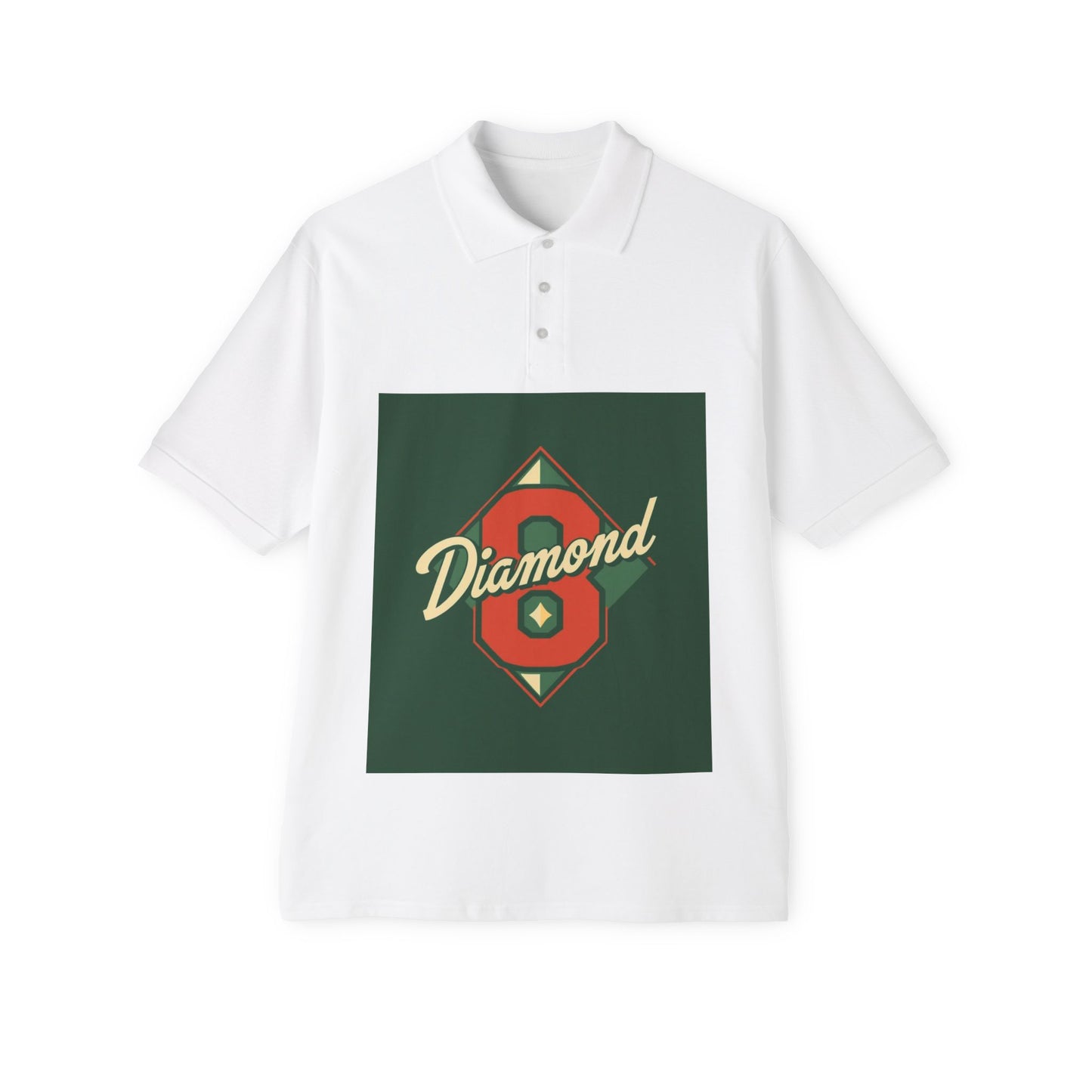 Vintage Baseball Diamond Polo Shirt, Men's Golf Shirt, Casual Summer Polo - Diamond 8