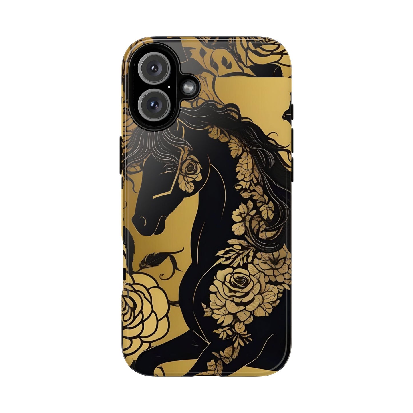Phone Case - Elegant Horse & Roses Design