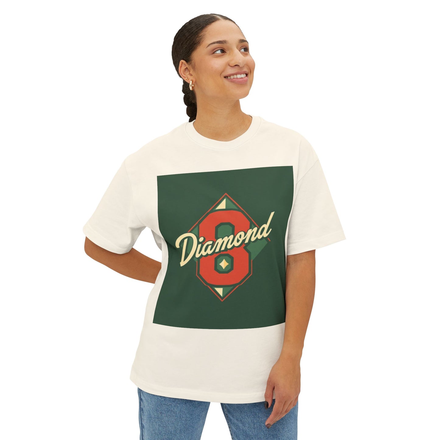 Diamond Oversized Boxy Tee | Casual Streetwear, Gift for Him/Her, 90s Retro Style, Fashion Statement, Unique Graphic Tee - Diamond 8