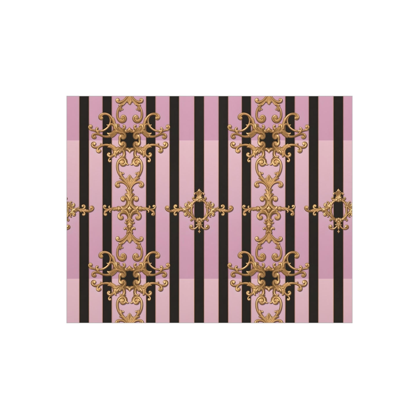 Elegant Decorative Foam Board | Wall Art, Home Decor, Office Accent, Gift Idea, Event Decoration - Lavender Ombre Striped Gold Baroque