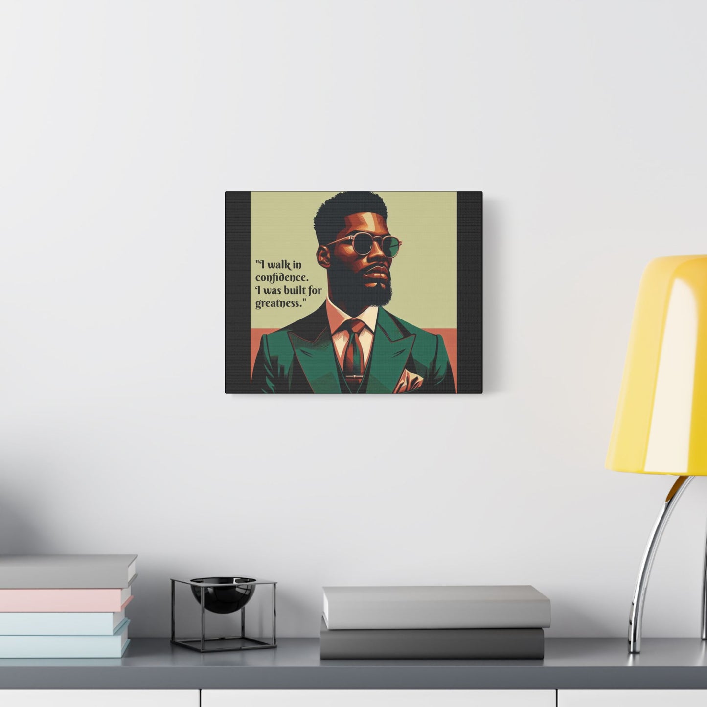 Afro Art Print Canvas, Wall Decor, Satin Stretched Canvas, African American Art, Office Decor, Home Decor - Built For Greatness