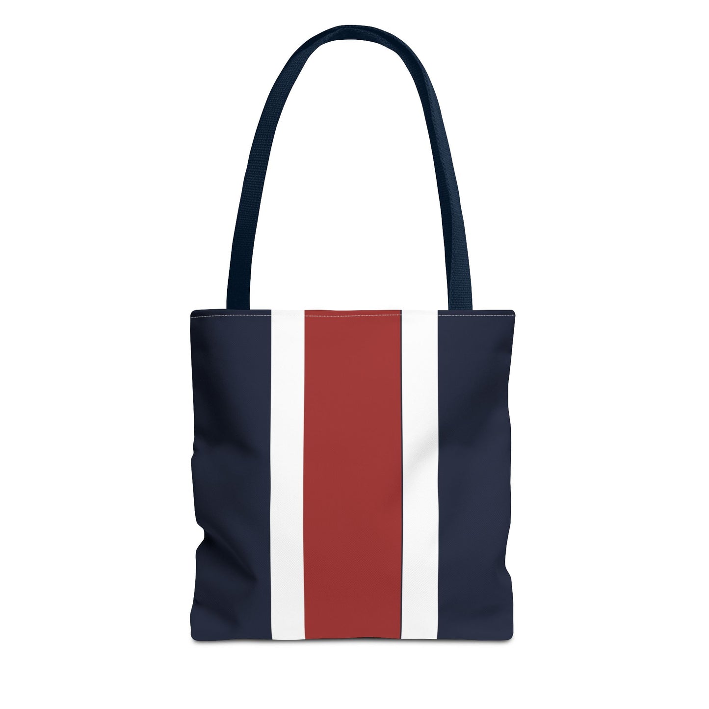 Lunar Midnight & Red-White Striped Tote Bag, Summer Beach Bag, Casual Shopping Tote, Patriotic Gift for Her, Travel Accessory