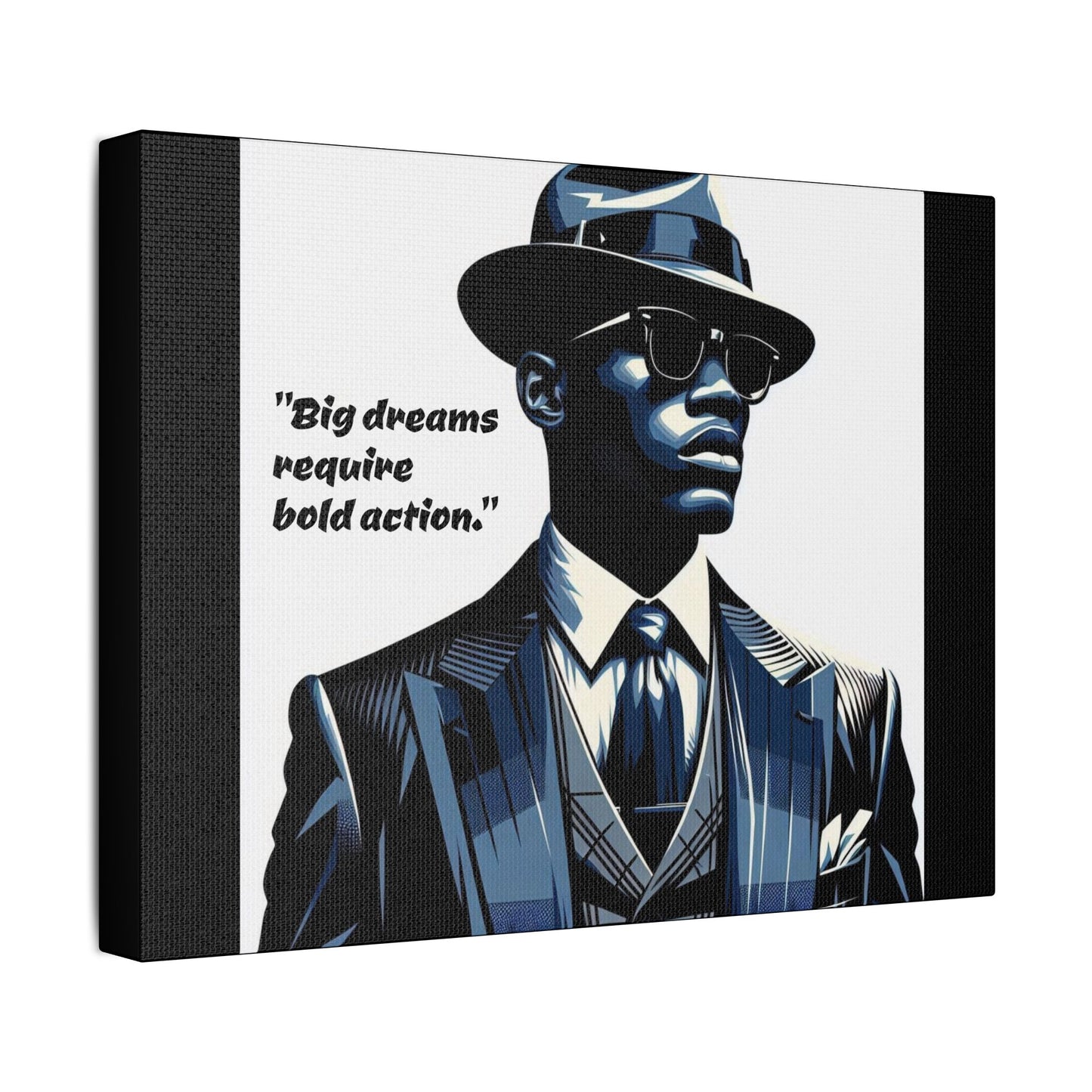 Afro Art Print Canvas, Wall Decor, Satin Stretched Canvas, African American Art, Office Decor, Home Decor - "Big dreams require bold action."