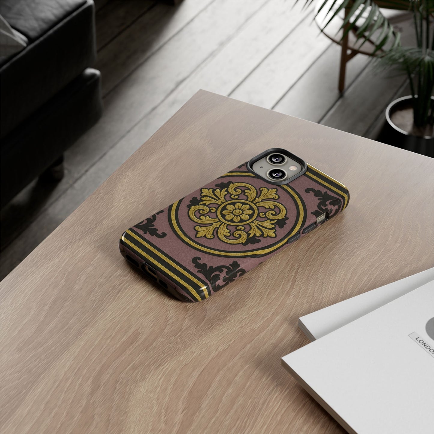 Gilded Mauve With Gold-Black Baroque Tough Cases