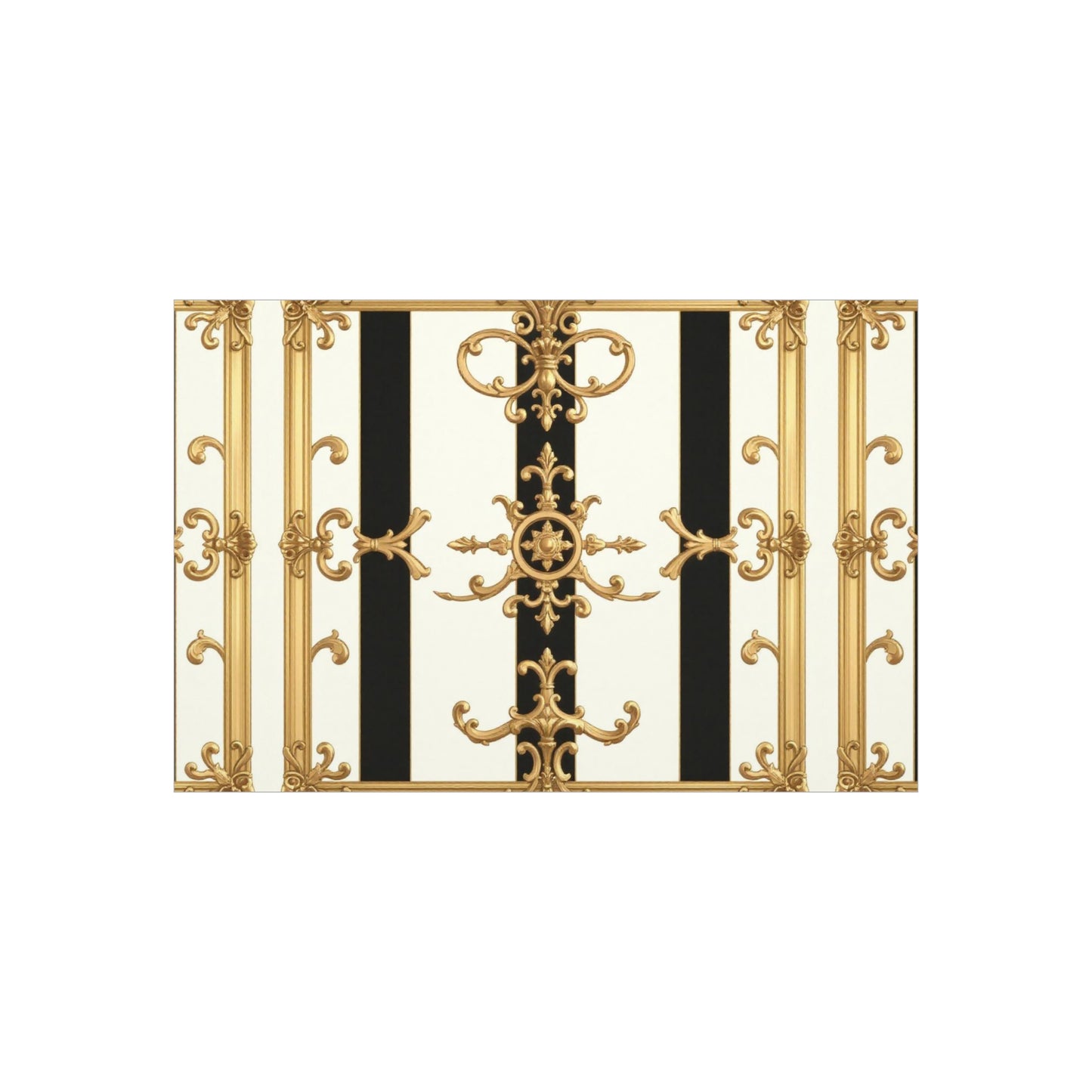 Elegant Foam Board Wall Art, Decorative Display, Home Decor, Office Decor, Visual Boards, Art Displays - Black & White Striped Gold Baroque