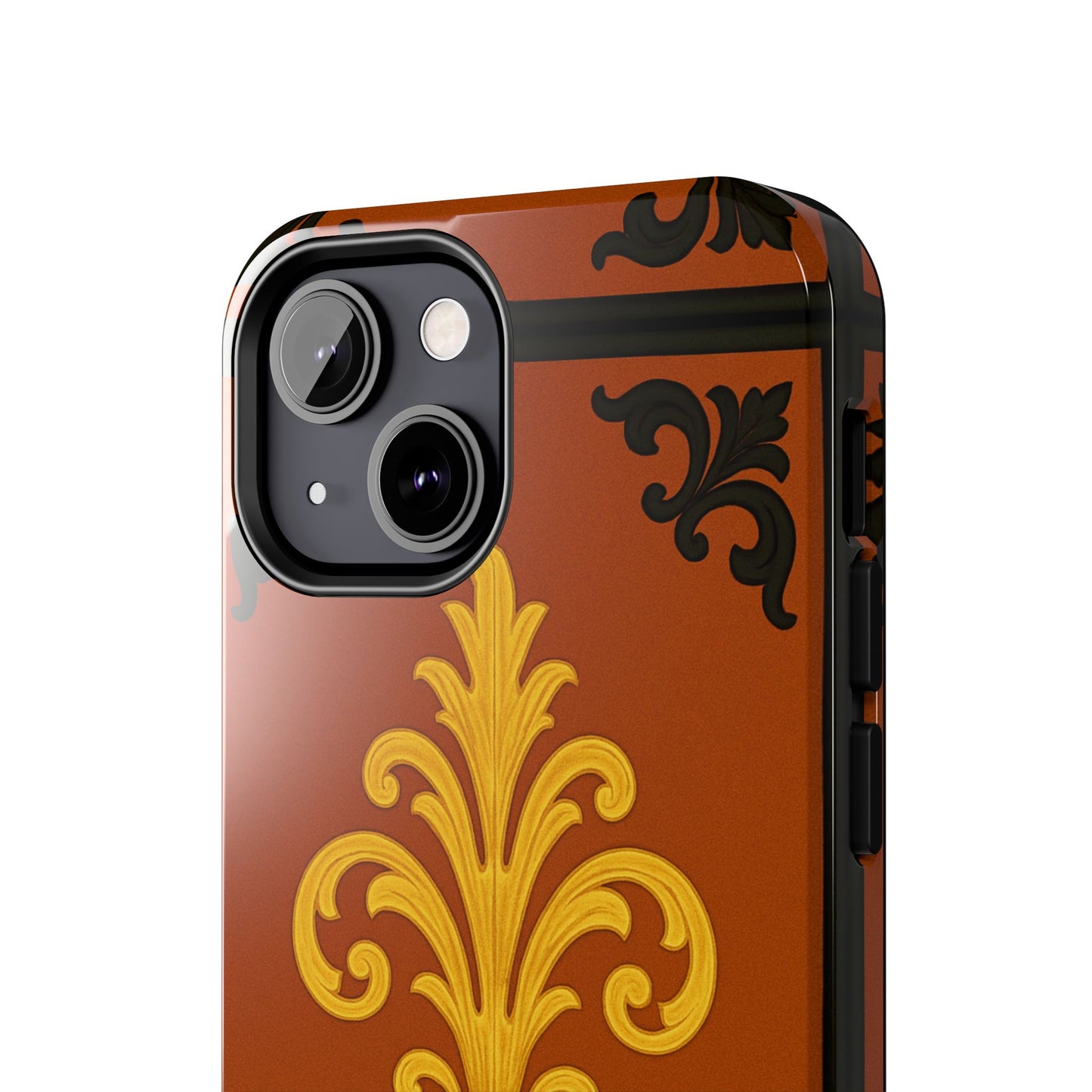 Dusk Terracotta Baroque Tough Phone Case — Vintage Baroque Design, Protective iPhone Cover