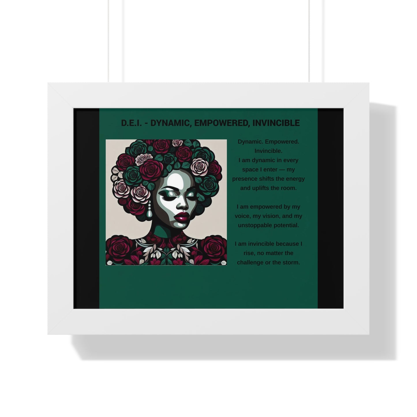 Empowered Woman Framed Poster - Dynamic, Empowered, Invincible Decor for Inspiration
