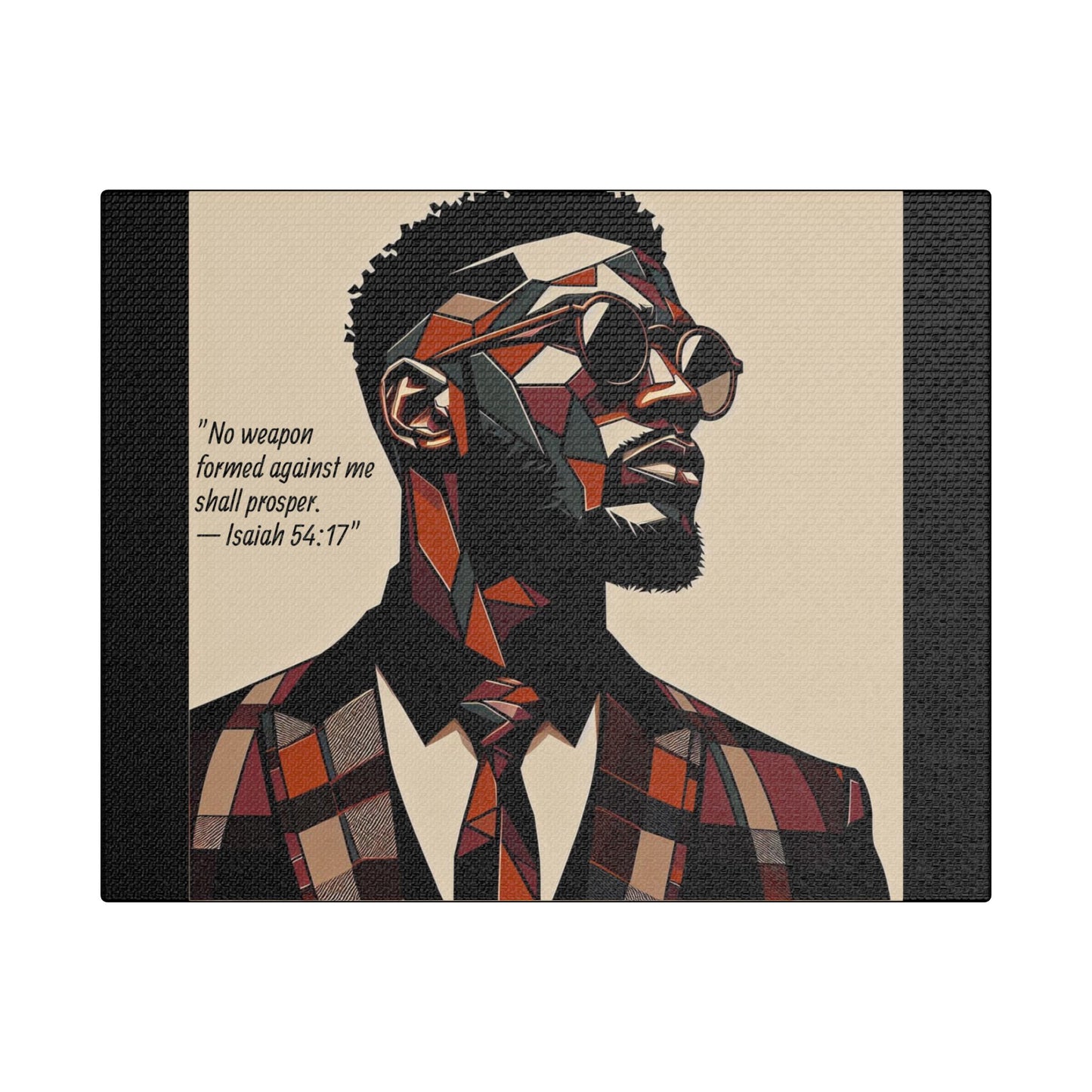 Afro Art Print Canvas, Wall Decor, Satin Stretched Canvas, African American Art, Office Decor, Home Decor - Isaiah 54:17