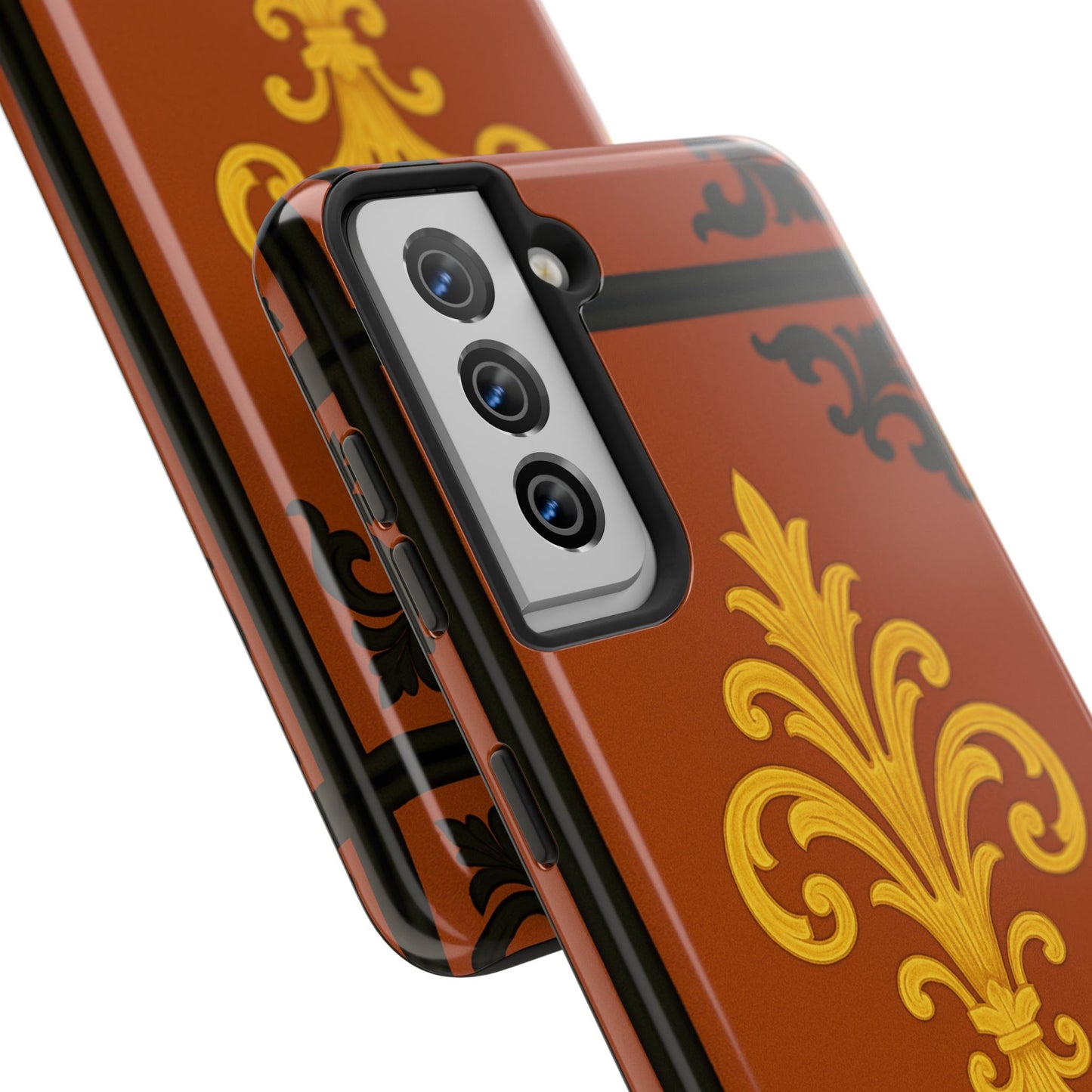 Dusk Terracotta Baroque Tough Phone Case — Vintage Baroque Design, Protective iPhone Cover