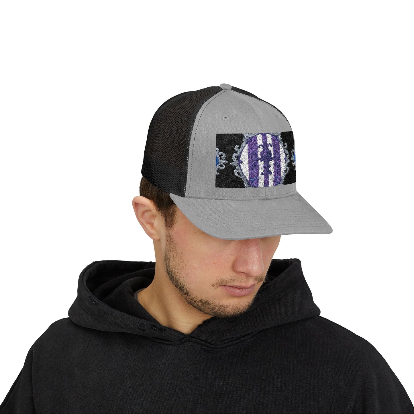 Stylish Baroque Design Snapback Trucker Cap with Artistic Design, Unisex Cap, Trendy Hat for Outdoor Activities, Casual Wear, Gift Idea