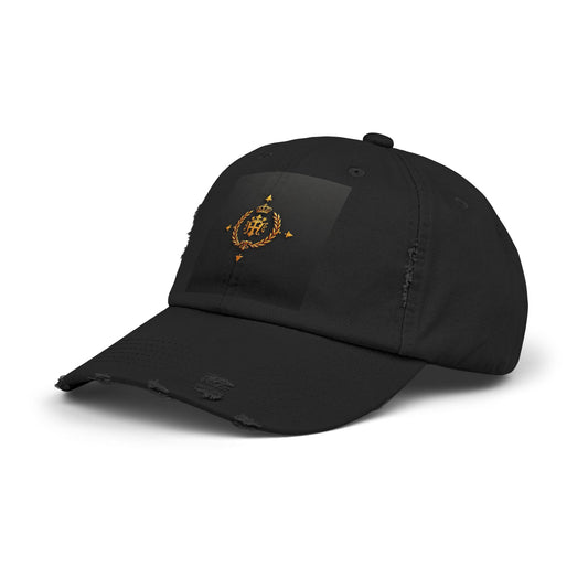 Stylish Distressed Cap with Unique Design | Casual Headwear, Everyday Accessory, Trendy Gift, Outdoor Lifestyle - Gold Crest
