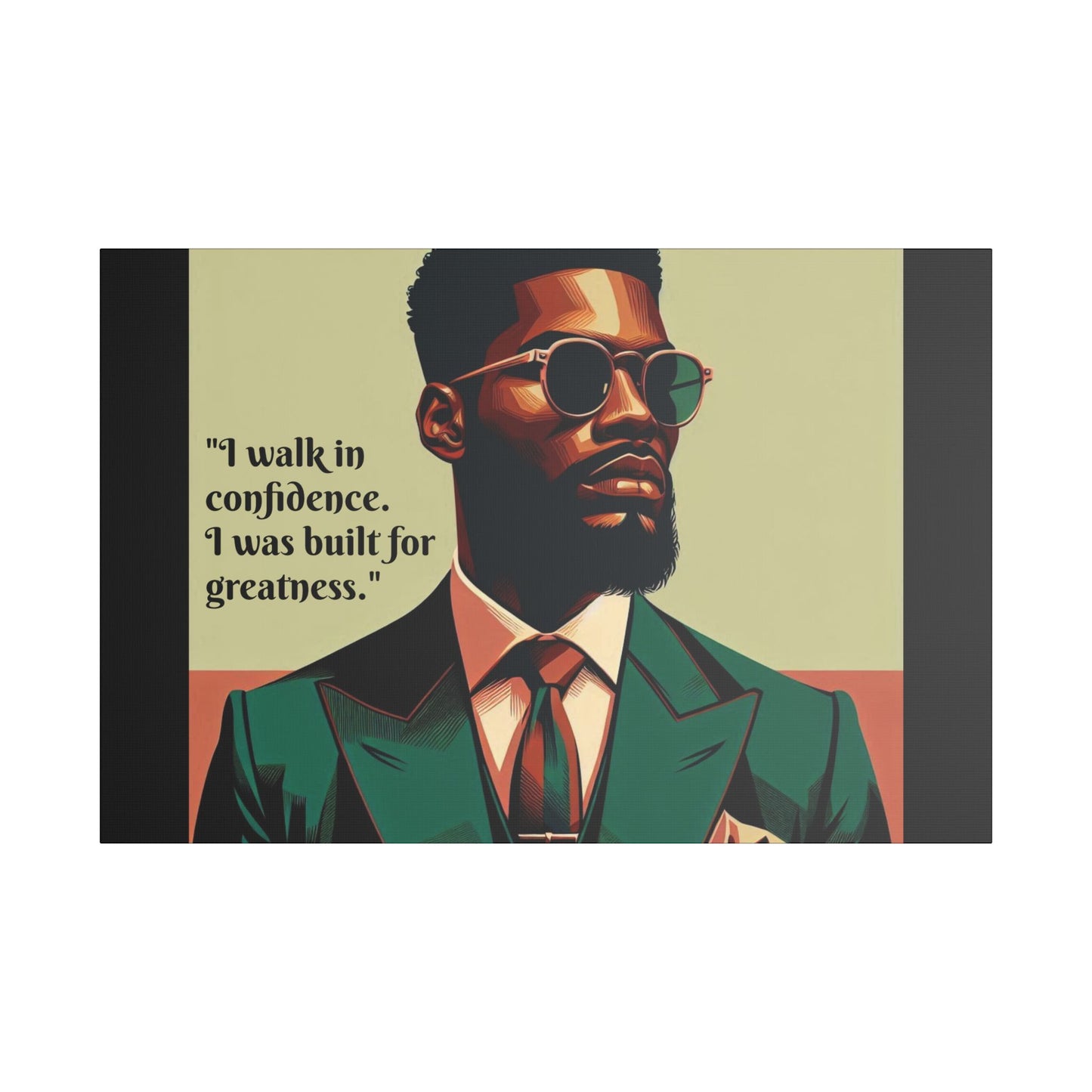 Afro Art Print Canvas, Wall Decor, Satin Stretched Canvas, African American Art, Office Decor, Home Decor - Built For Greatness