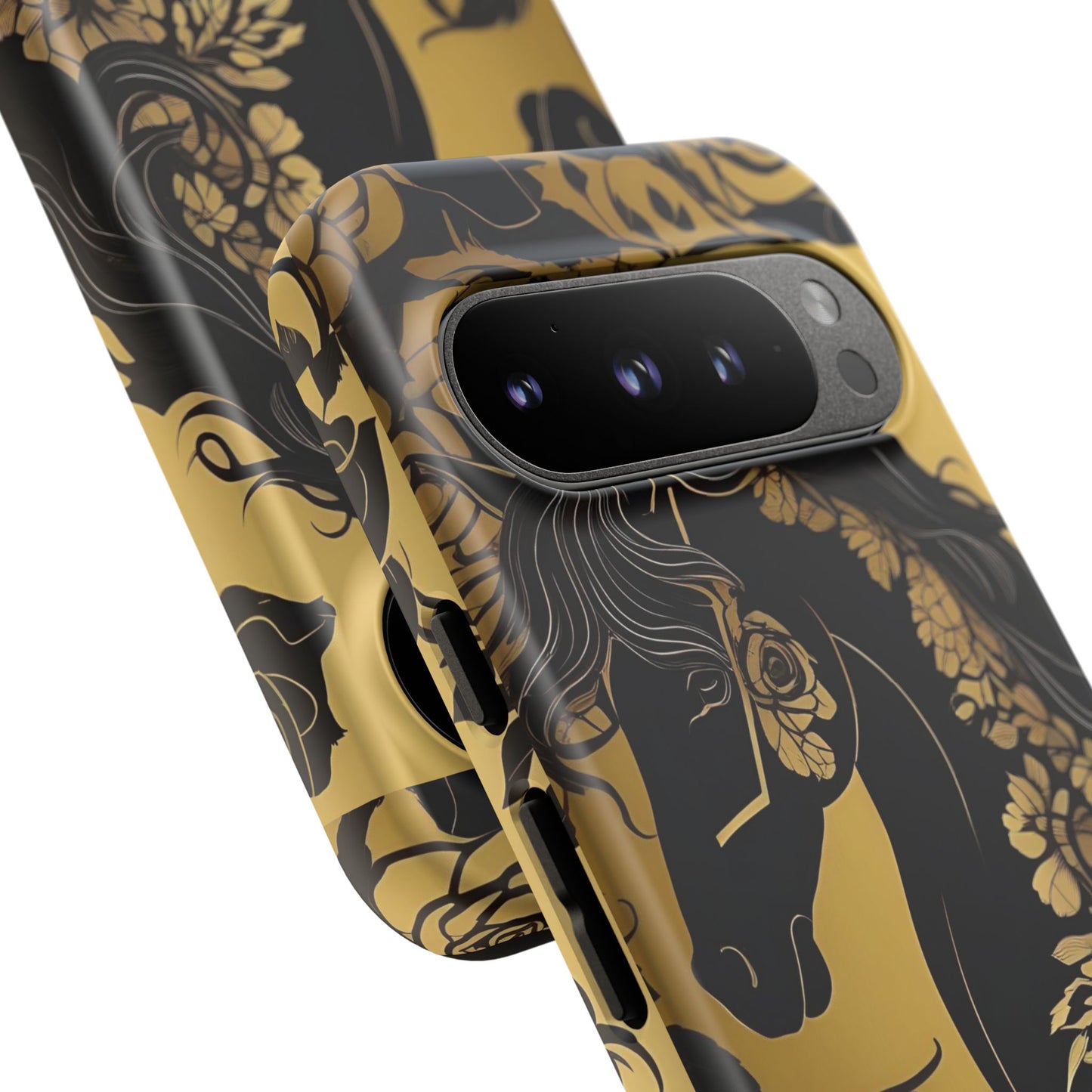Phone Case - Elegant Horse & Roses Design
