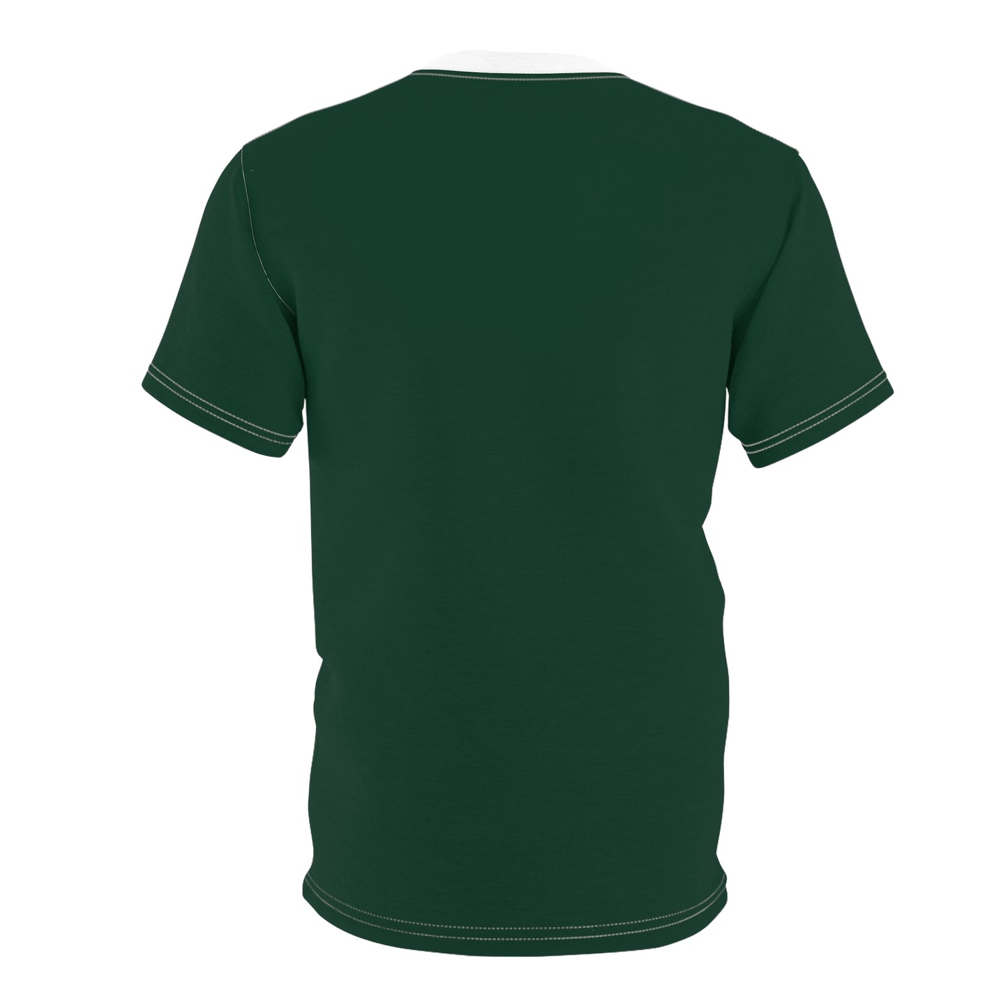 Unisex Midnight Green (White Collar) Cut & Sew Tee - Unique AOP Design for Everyday Styling, Perfect Gift for Friends & Family, Casual Wear