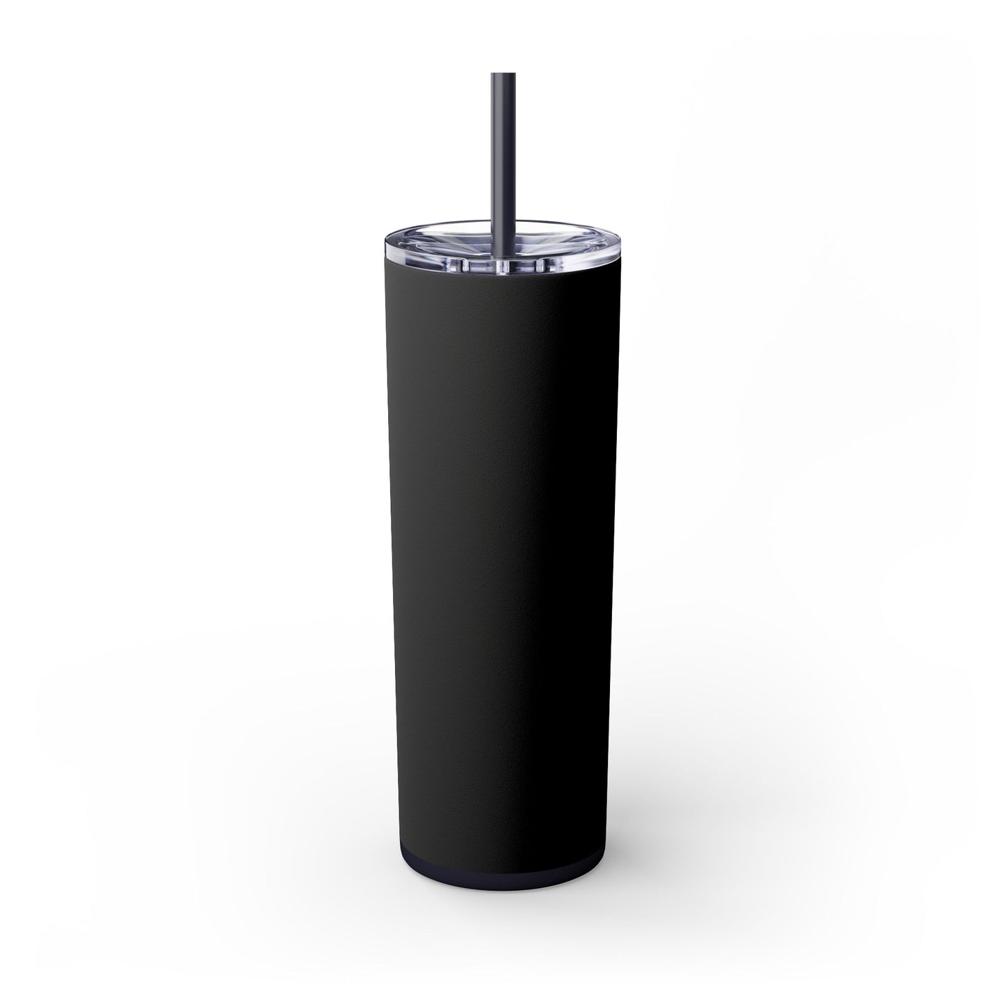 Stylish Black Skinny Tumbler with Straw, 20oz - Perfect for Coffee, Juice, and Smoothies, Ideal Gift for Any Occasion