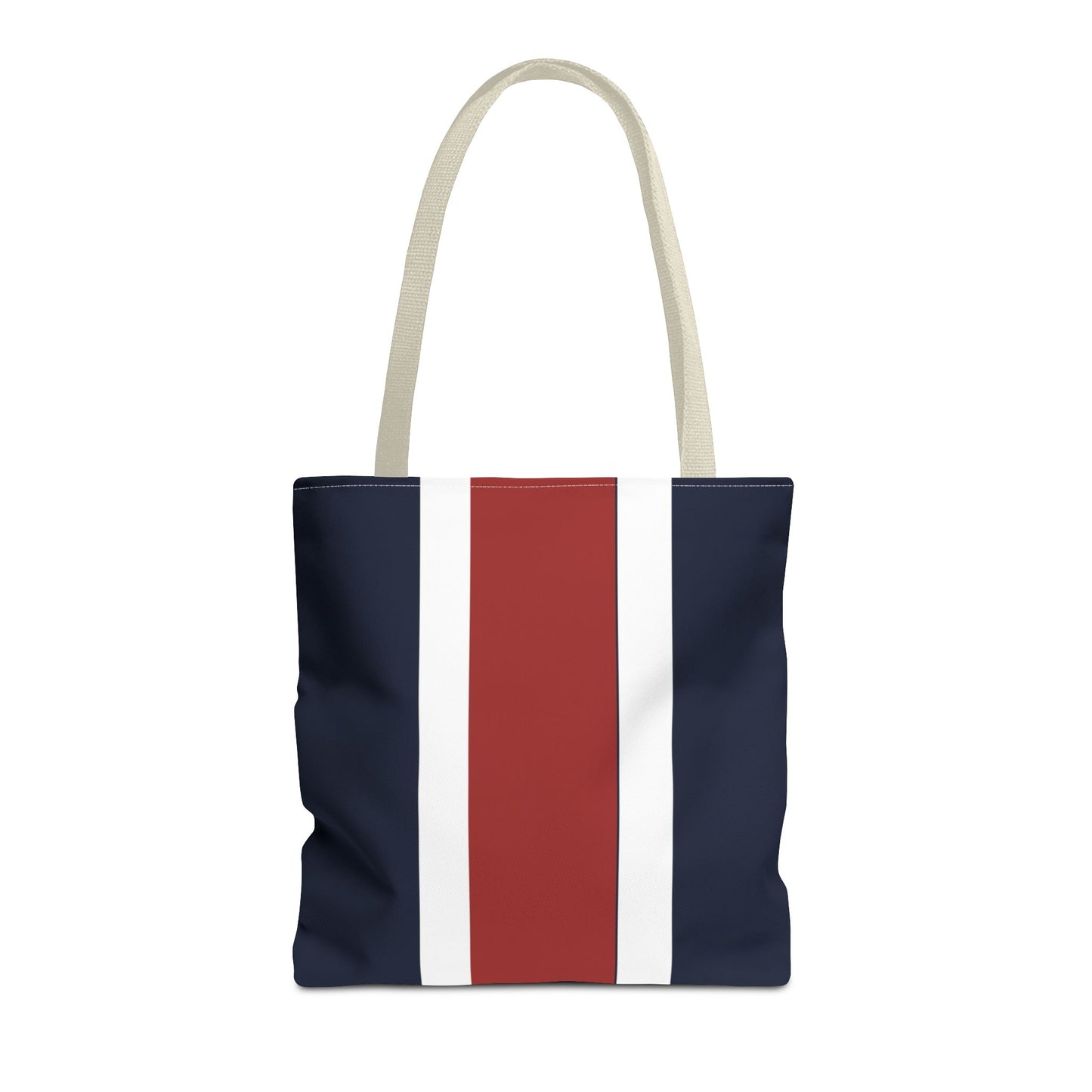 Lunar Midnight & Red-White Striped Tote Bag, Summer Beach Bag, Casual Shopping Tote, Patriotic Gift for Her, Travel Accessory