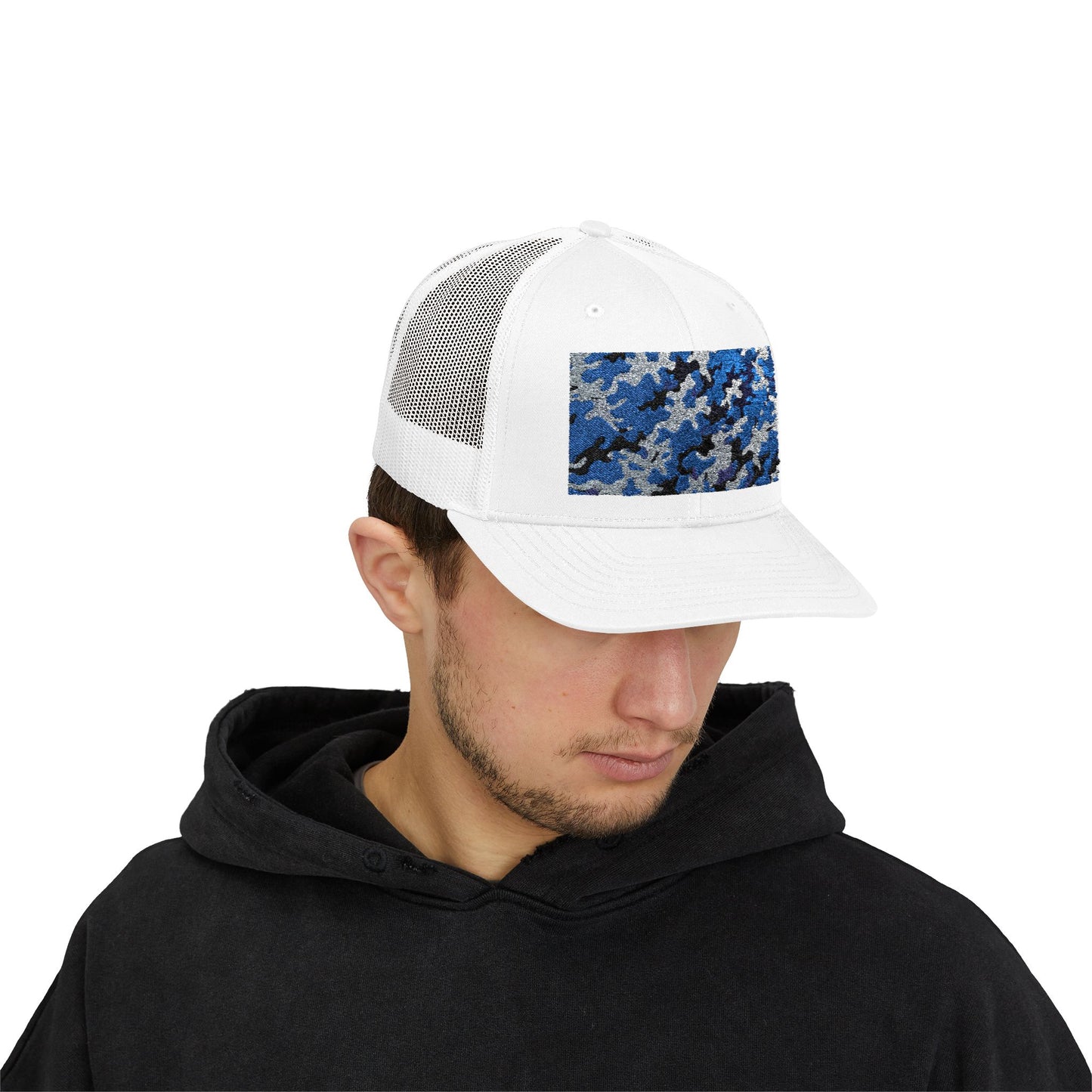 Camouflage Sequin Snapback Cap | Trendy Hats for Outdoor Lovers, Fashion Accessory, Gift for Him/Her, Summer Style - Blue Camo