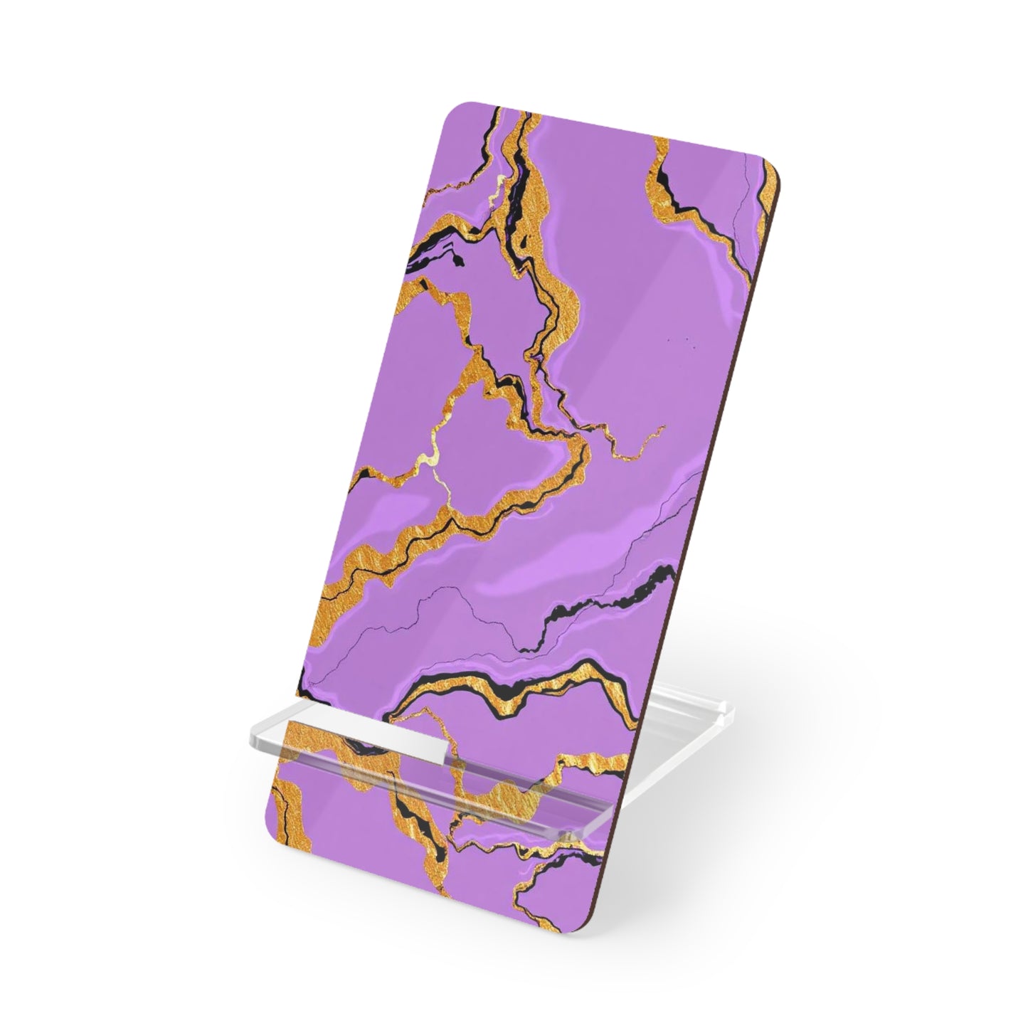 Chic Smartphone Stand, Elegant Mobile Display Holder, Purple Marble Desk Accessory, Ideal Gift for Tech Lovers, Home Office Decor