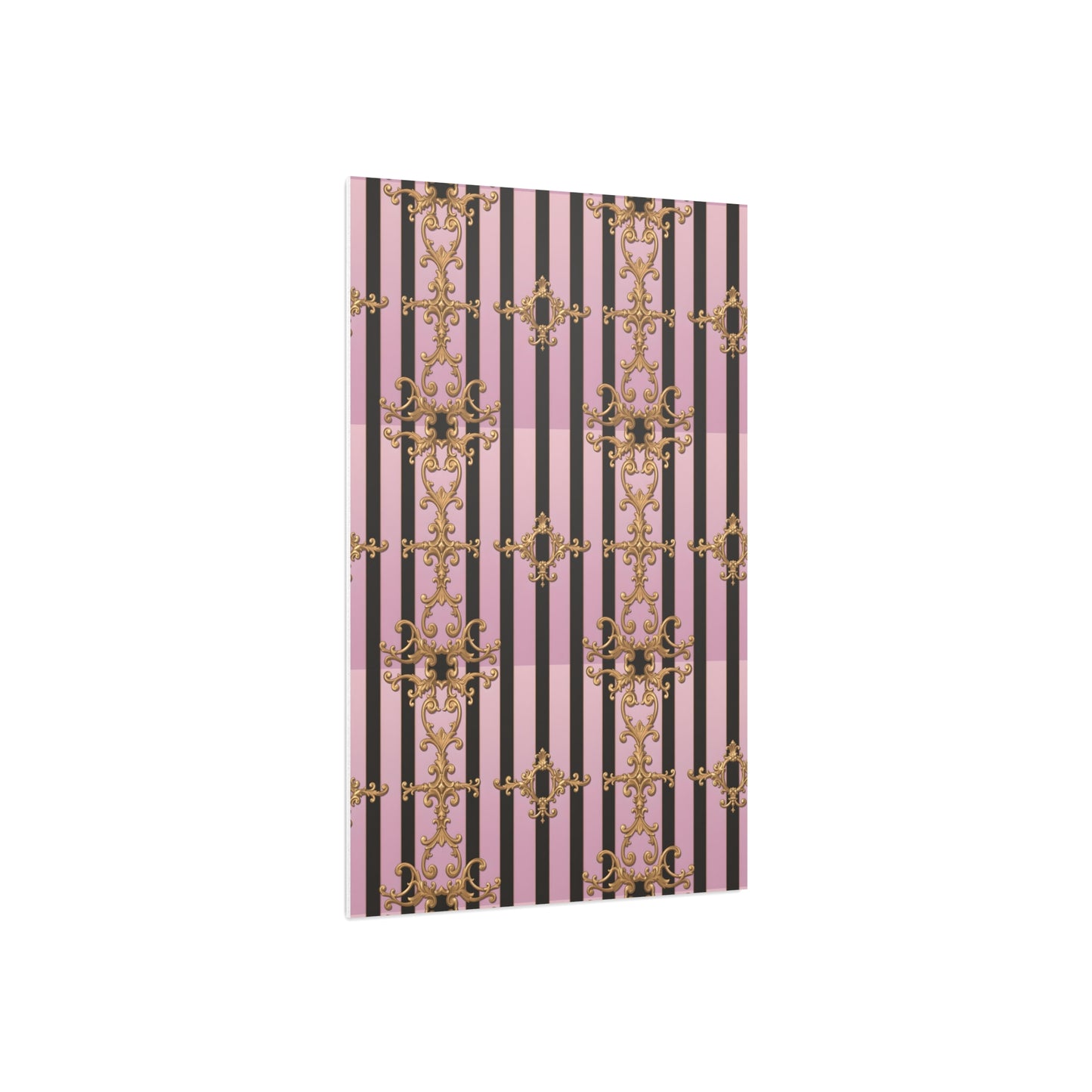 Elegant Decorative Foam Board | Wall Art, Home Decor, Office Accent, Gift Idea, Event Decoration - Lavender Ombre Striped Gold Baroque
