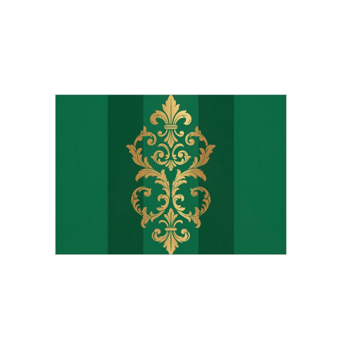 Gold Baroque Green Striped Foam Board Wall Art — Elegant Decorative Plaque
