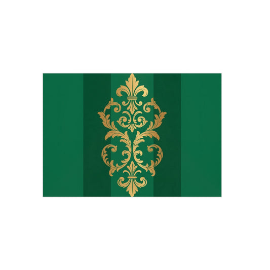 Gold Baroque Green Striped Foam Board Wall Art — Elegant Decorative Plaque