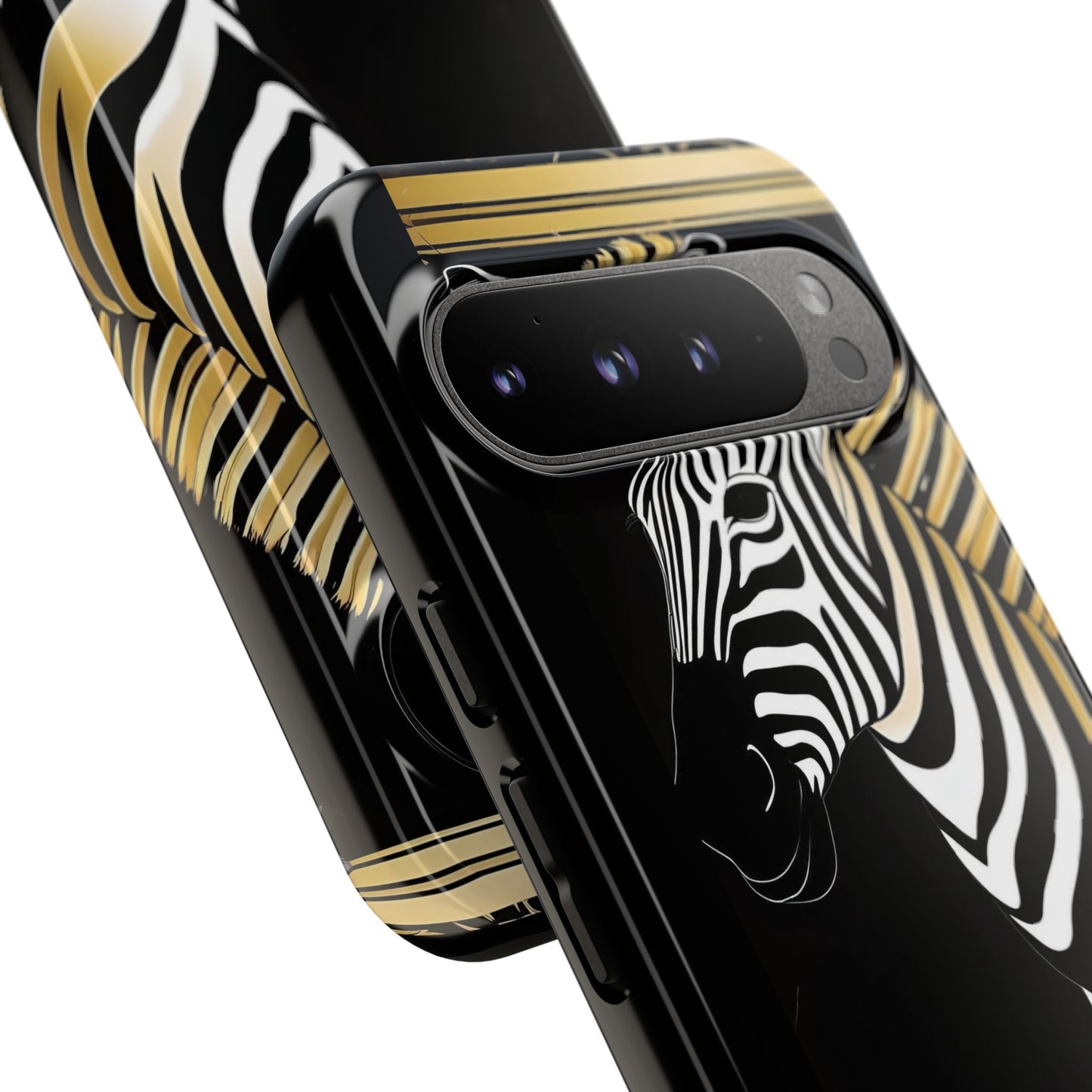 Phone Case - Elegant Zebra & Roses Design